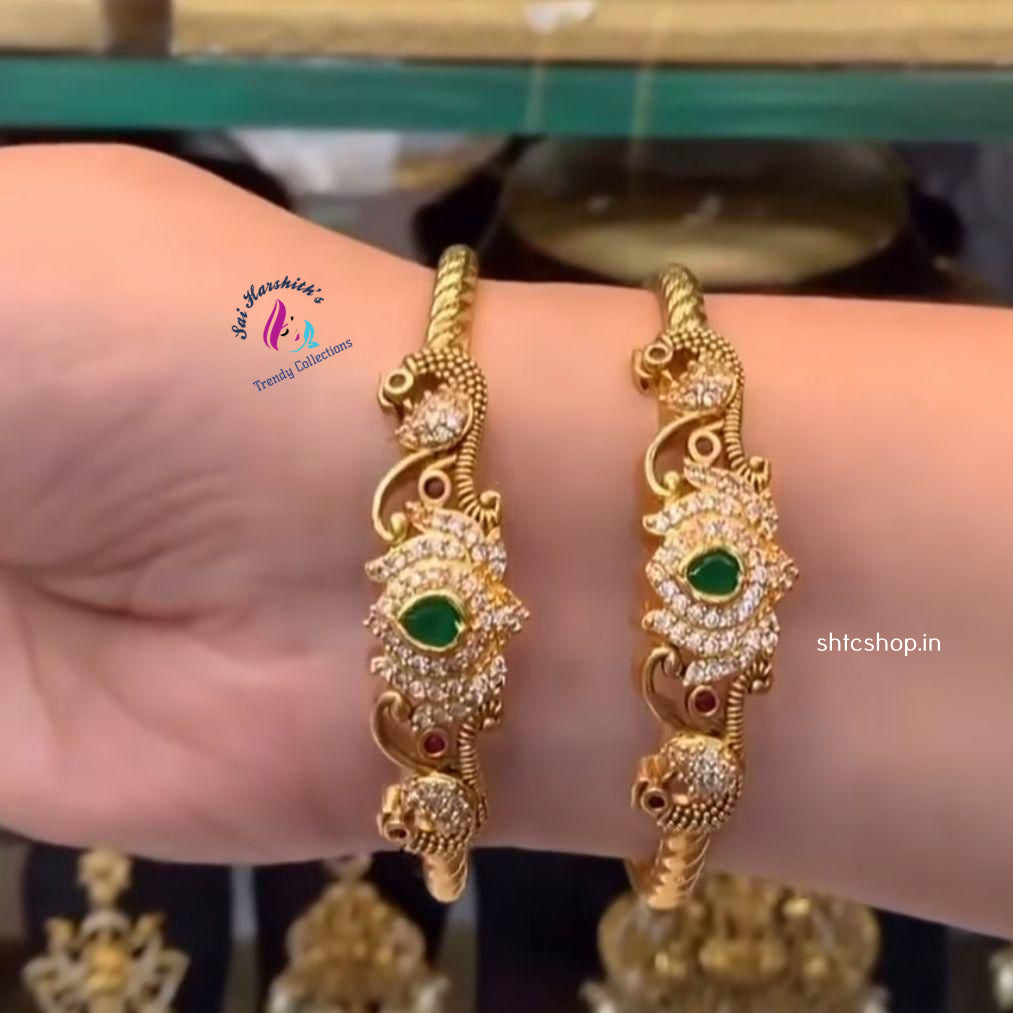 Matte Finish AD Stone Bangles - SHTC1010 - Sai Harshith's Trendy Collections