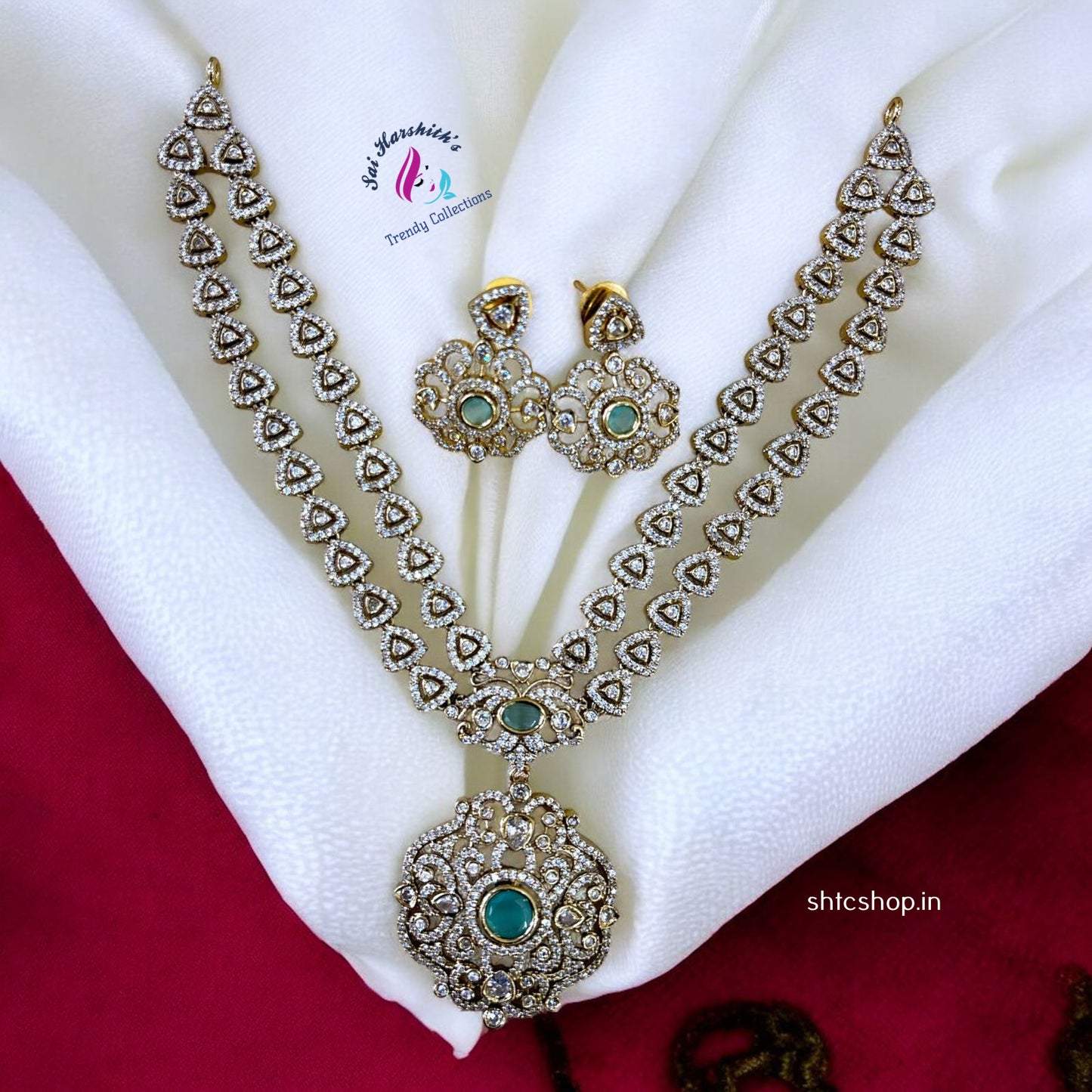 2 Layer Victorian Statement Necklace - SHTC1015 - Sai Harshith's Trendy Collections