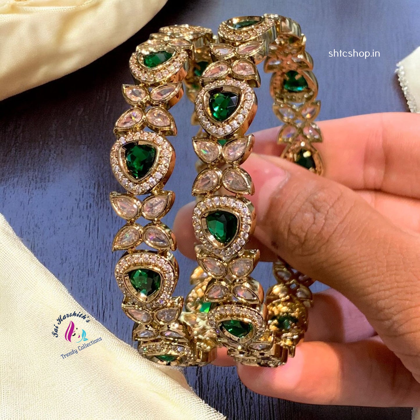 Gold Look alike Victorian Bangles - SHTC1024 - Sai Harshith's Trendy Collections