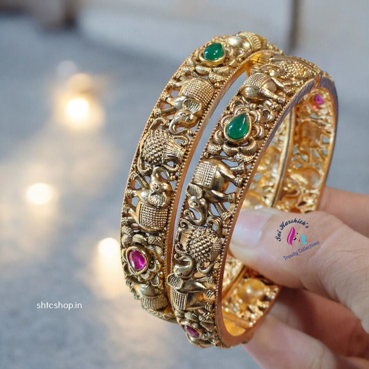 Openable Kempu Kada Bangles - SHTC1027 - Sai Harshith's Trendy Collections