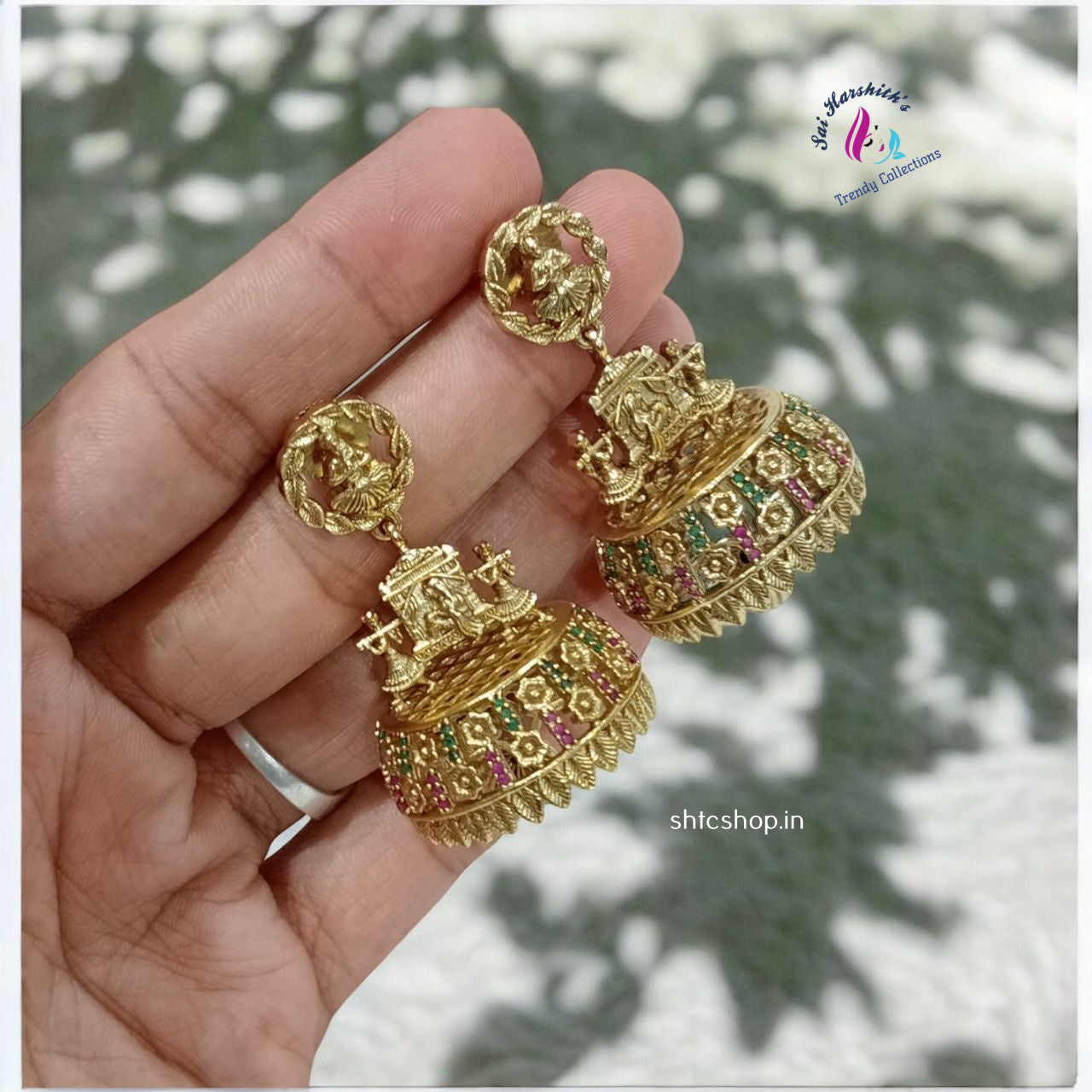 Palakki Style Statement earrings - SHTC1031 - Sai Harshith's Trendy Collections