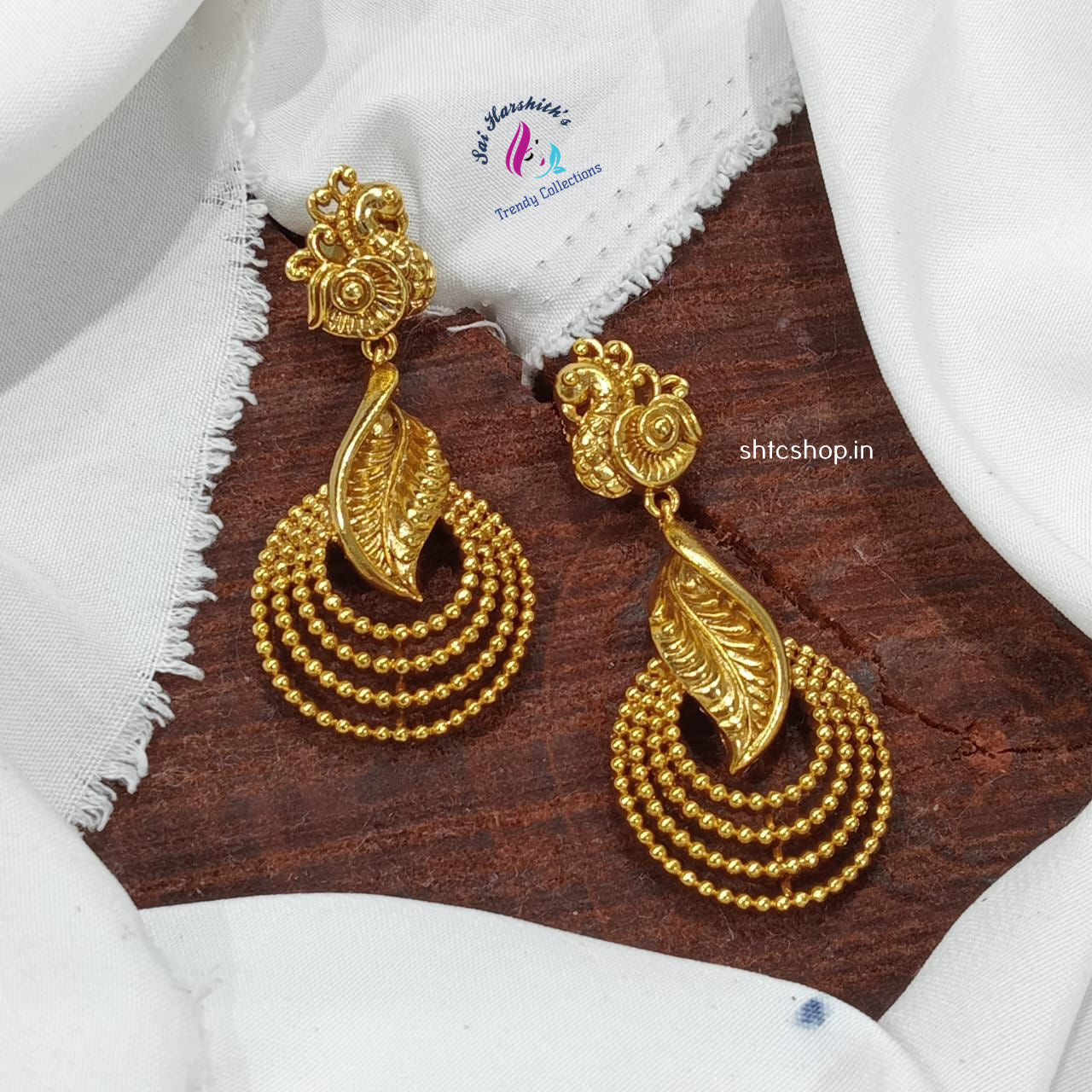 Matte Finish Gold Replica Earrings - SHTC1033 - Sai Harshith's Trendy Collections