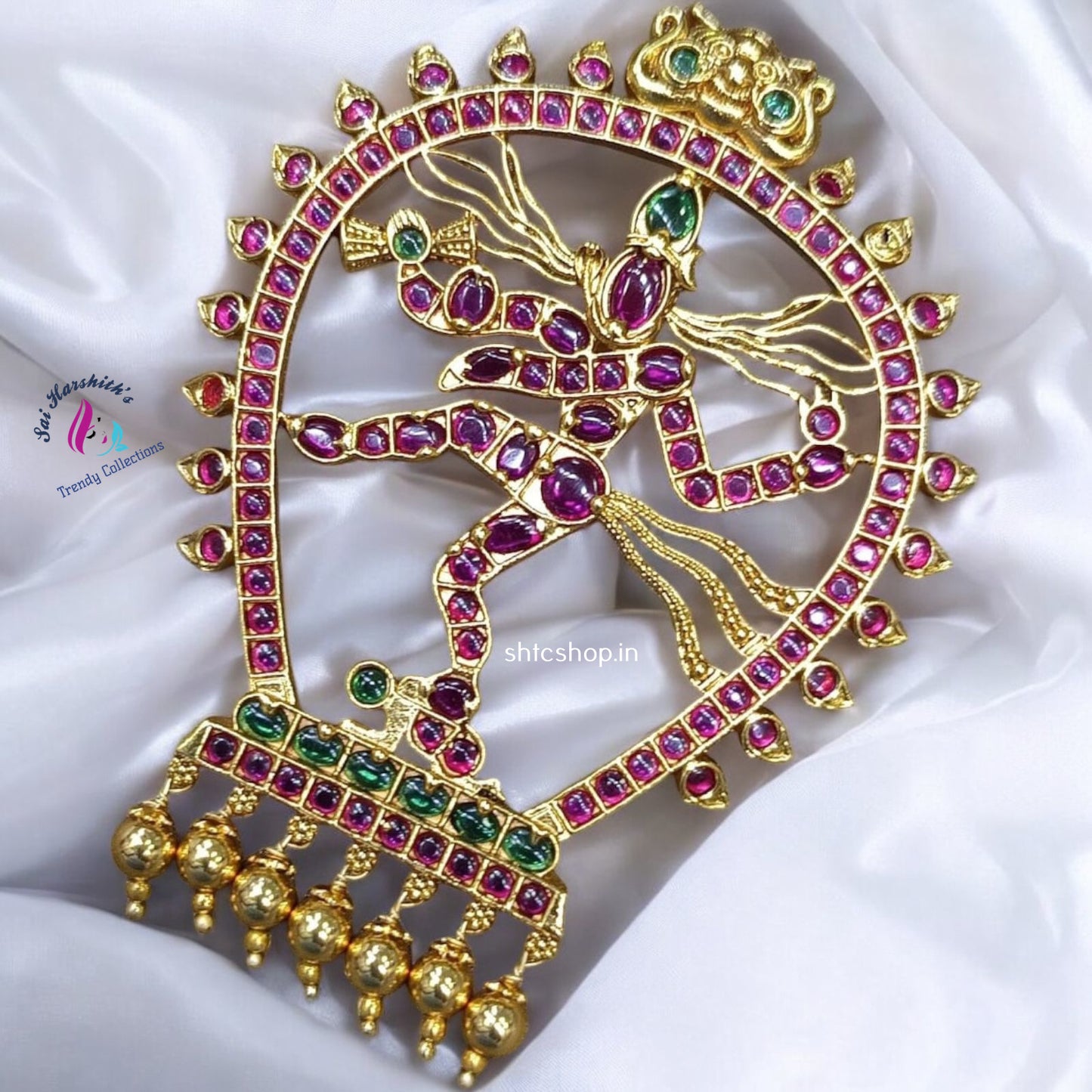 Kempu Stone Shiva / Natarajar Pendant - SHTC1054 - Sai Harshith's Trendy Collections