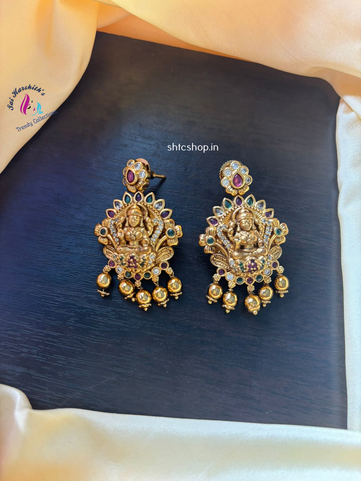 Matte Finish Kempu earrings - SHTC1080 - Sai Harshith's Trendy Collections