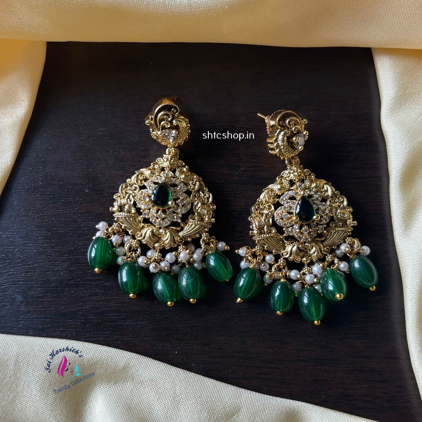 Matte Finish AD & Kempu Earrings - SHTC1084 - Sai Harshith's Trendy Collections