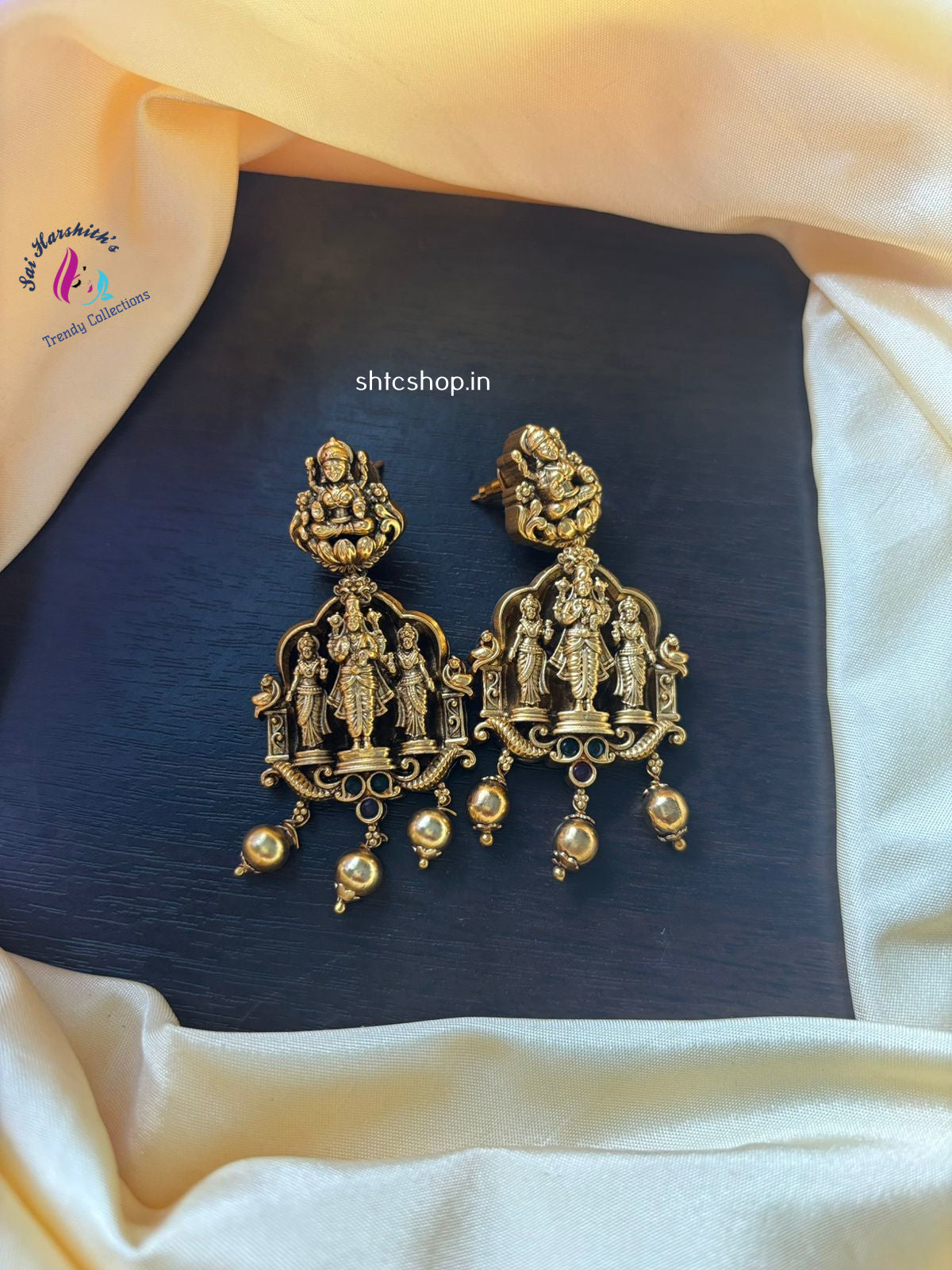 Temple Finish Lakshmi & Venkatachalapathi Earrings - SHTC1086 - Sai Harshith's Trendy Collections