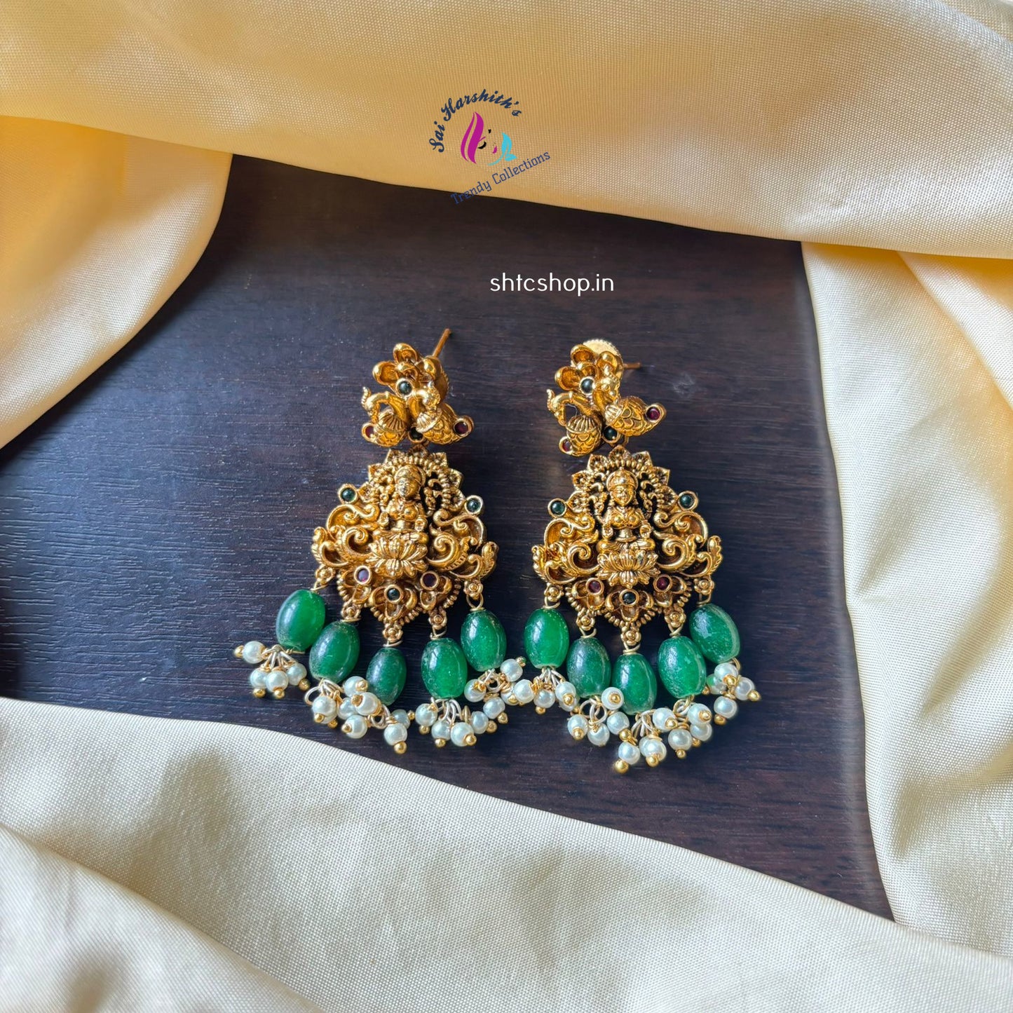 Matte Finish Temple Earrings - SHTC1095 - Sai Harshith's Trendy Collections