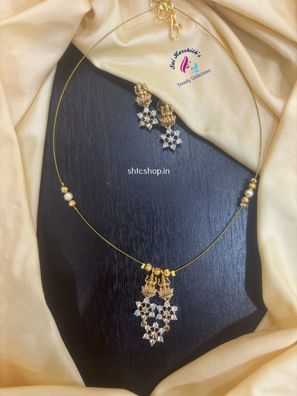 AD Stone Invisible Necklace Set - SHTC1100