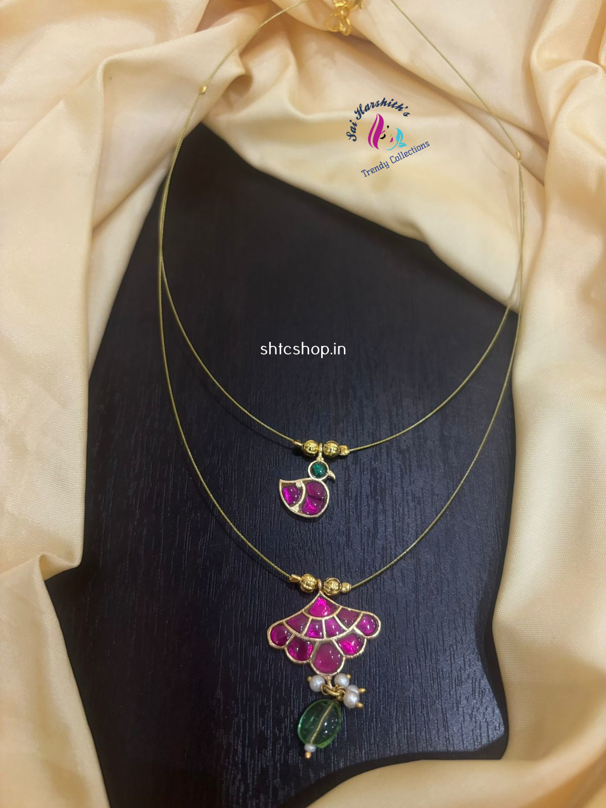 2 Layer Jadav Stone Invisible Necklace - SHTC1106