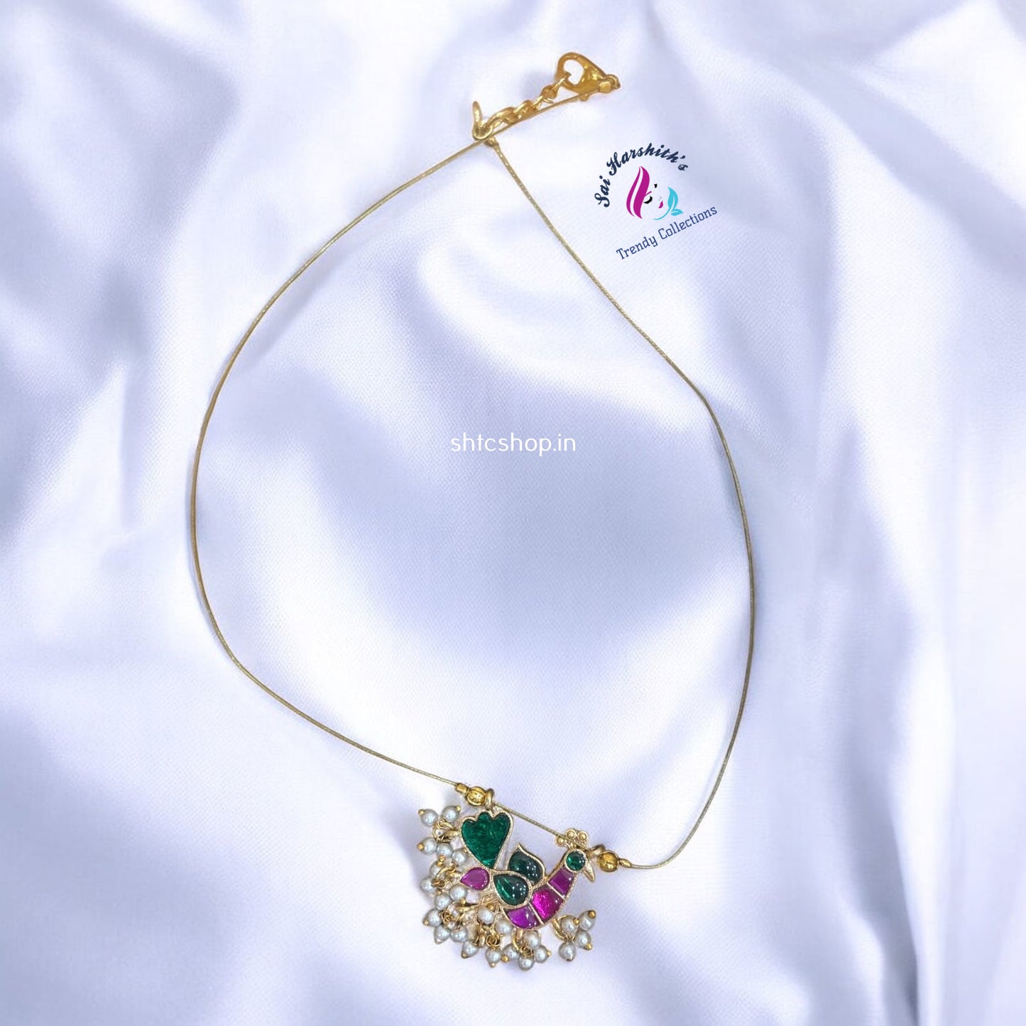 Peacock design Invisible Necklaces - SHTC1111 - Sai Harshith's Trendy Collections