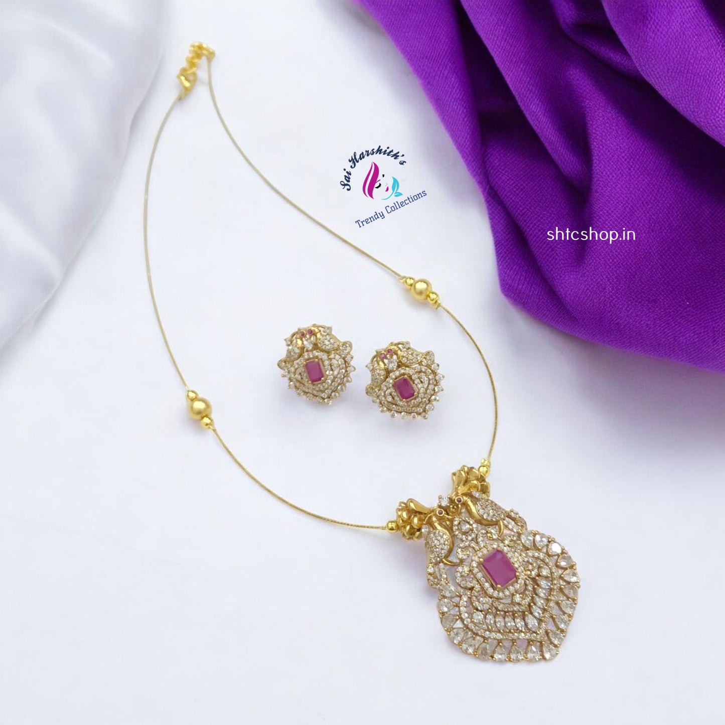 Invisible Trendy Necklace set with Earrings - SHTC1115