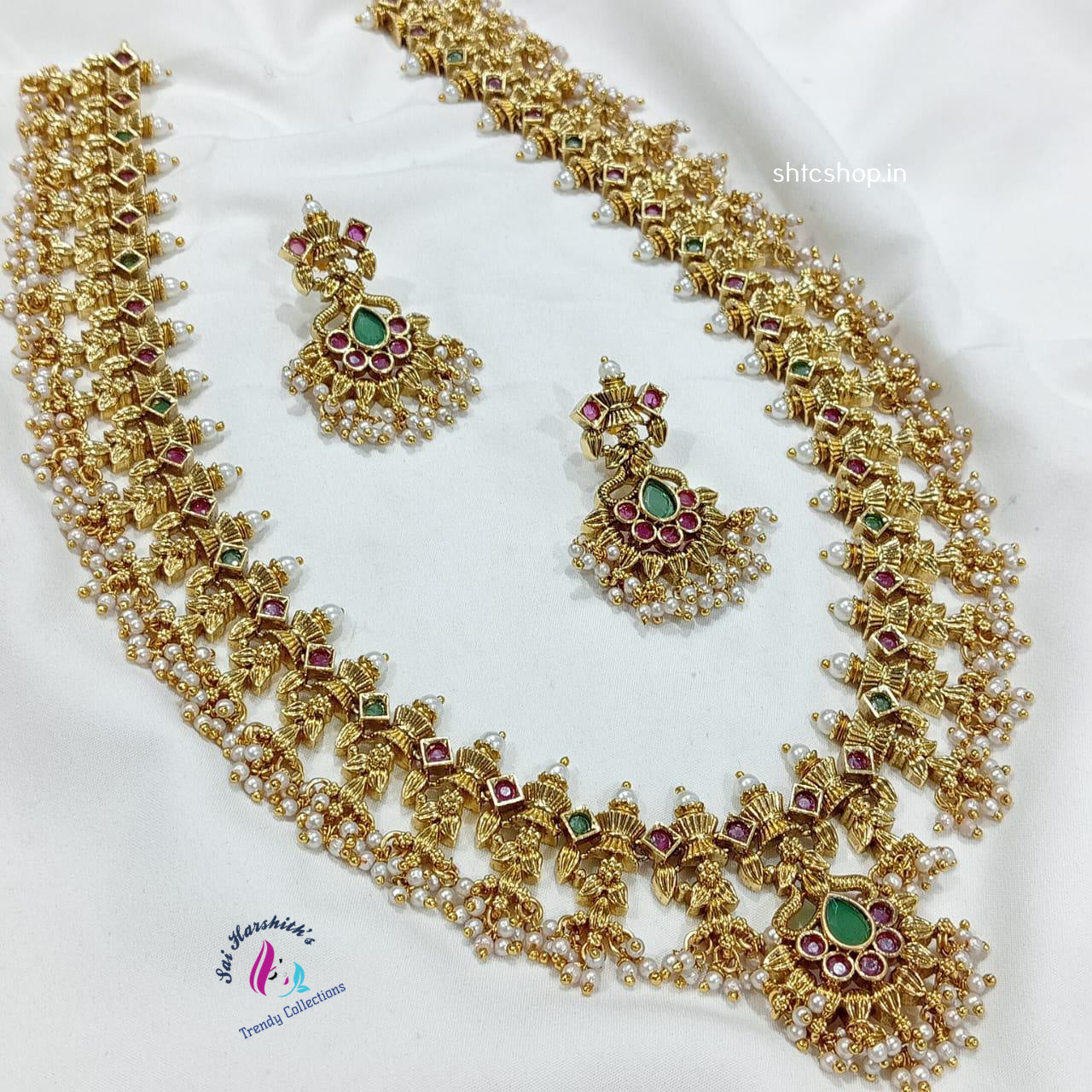 Matte Finish GuttaPusalu Haram without any Images - SHTC1123 - Sai Harshith's Trendy Collections