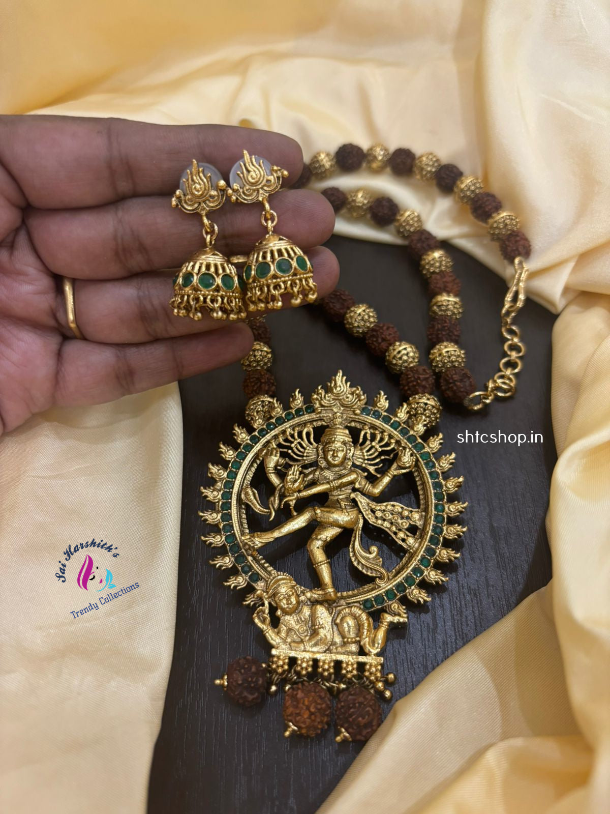 Natarajar Pendant with Rudraksha Chain - SHTC1141