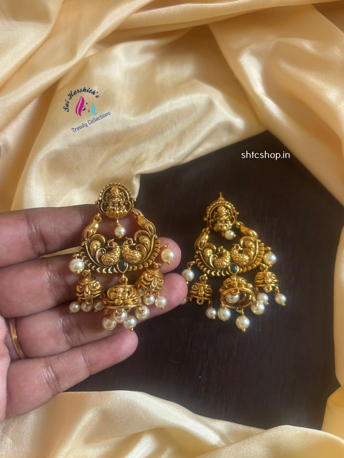 Matte Finish Kempu Stone Earrings - SHTC1148 - Sai Harshith's Trendy Collections