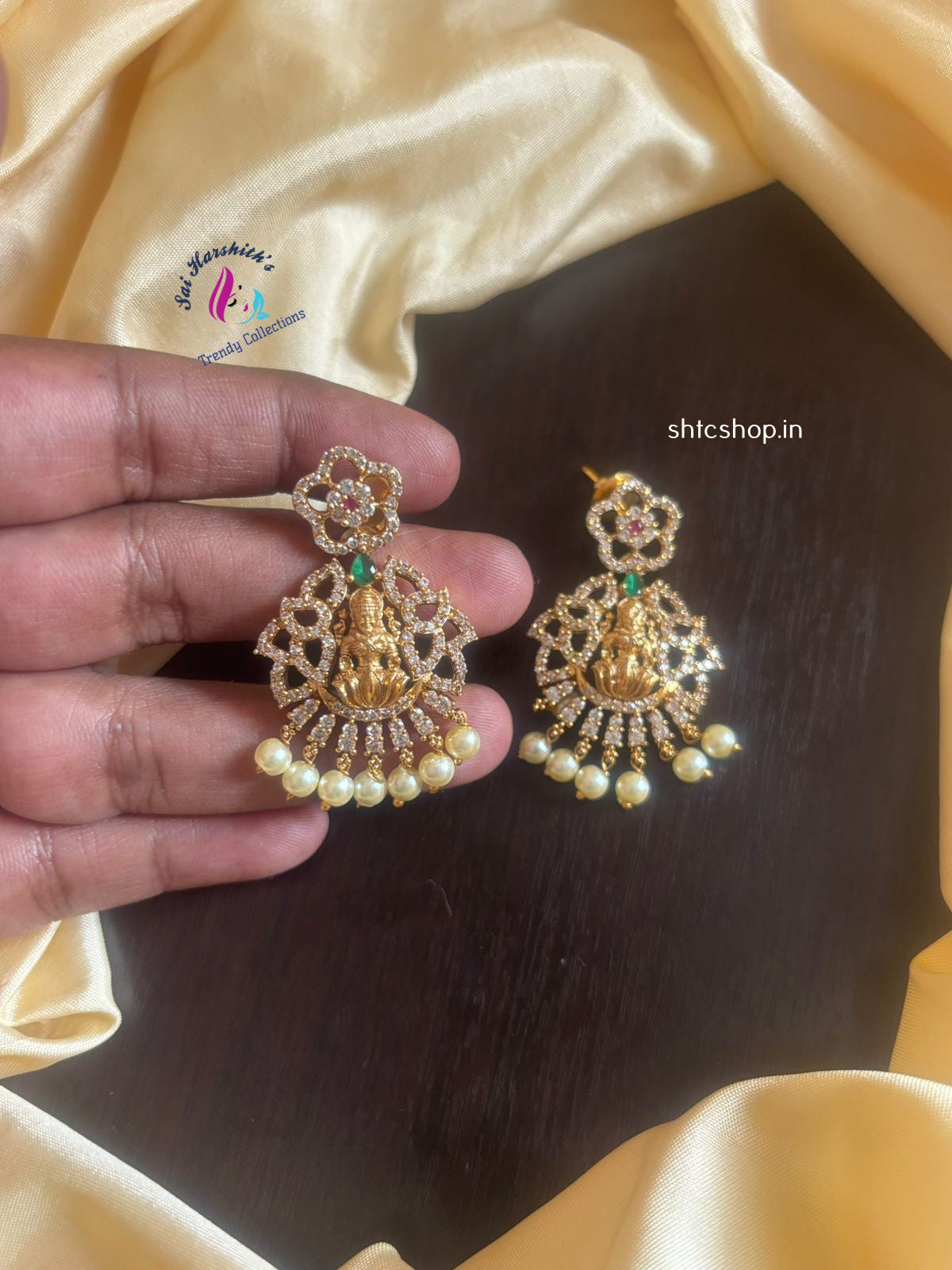 Matte Finish AD Stone Earrings - SHTC1153 - Sai Harshith's Trendy Collections
