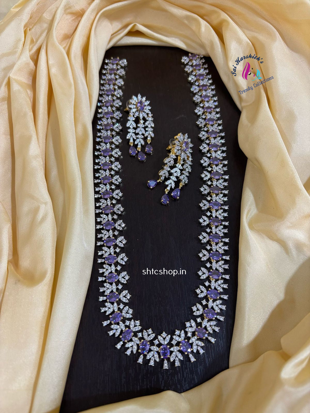 Zirconia Stone Statement Haram Set - SHTC1186 - Sai Harshith's Trendy Collections