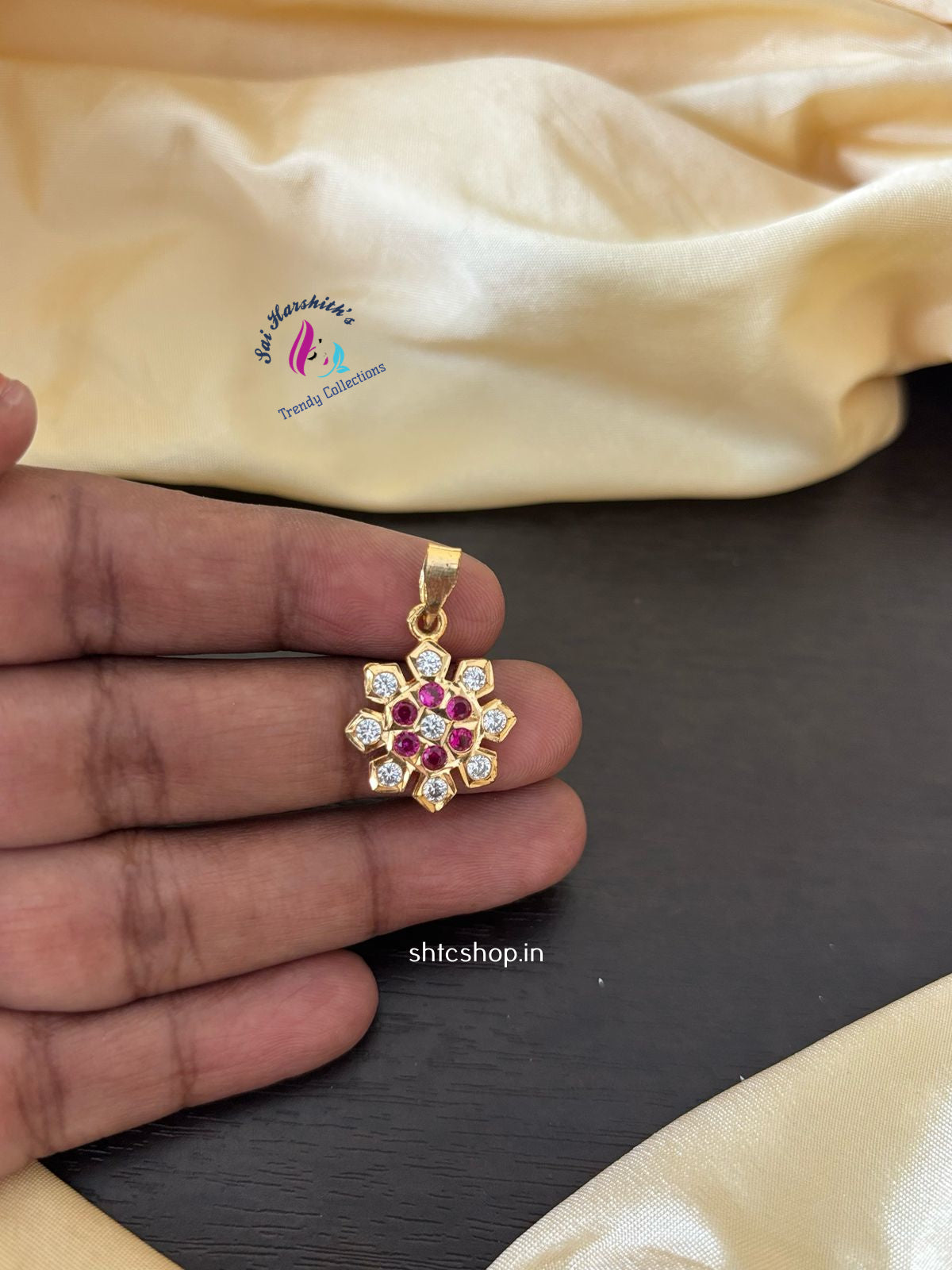 Five Metal / Impon Small Size Pendant with AD Stones - SHTC1209