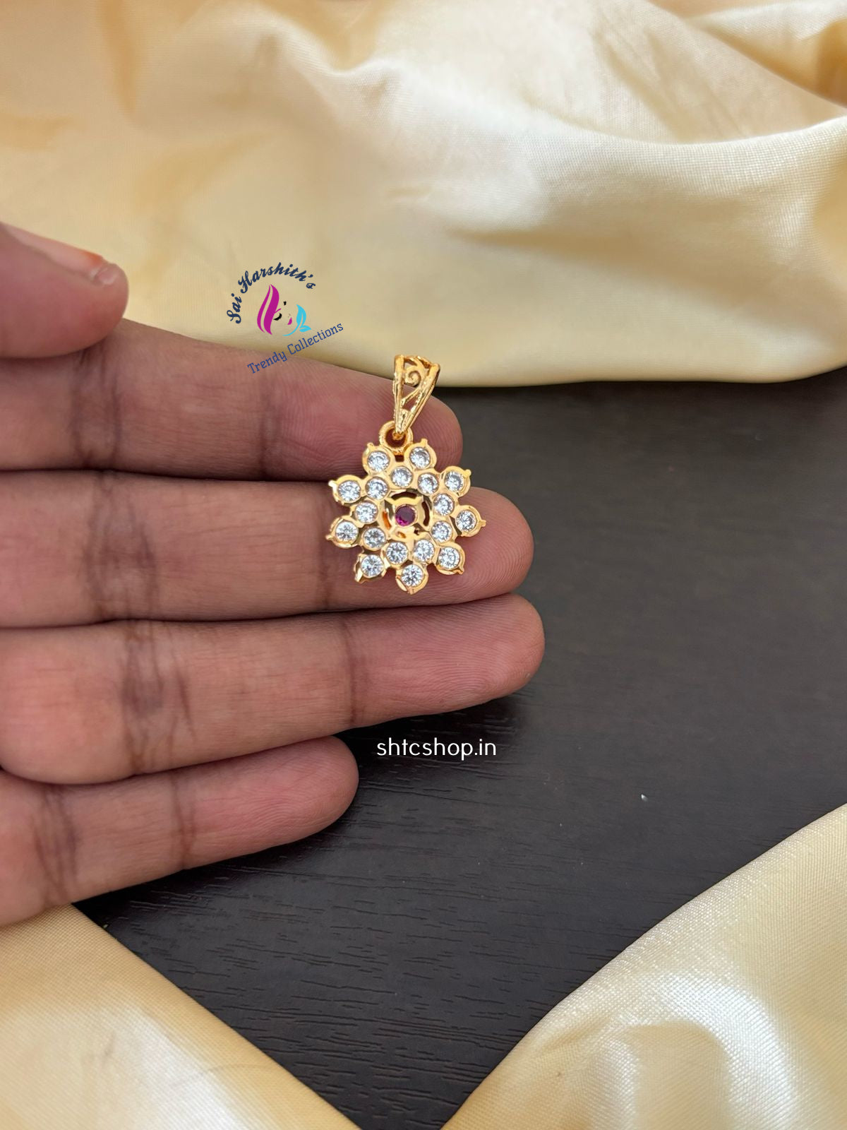 Five Metal / Impon Small Size Pendant with AD Stones - SHTC1210