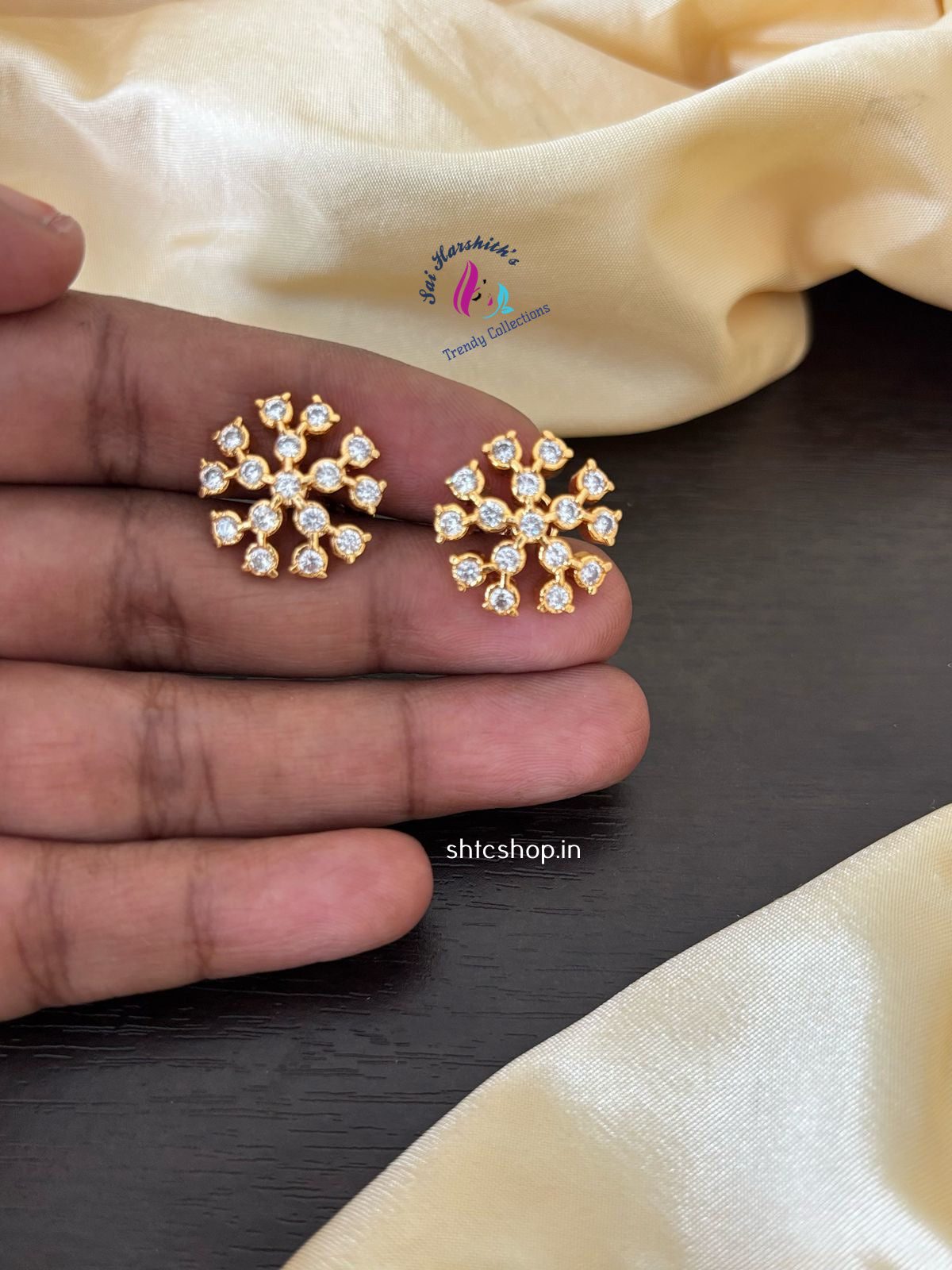 Diamond Replica Impon / Five Metal Earrings with AD Stones - SHTC1214 - Sai Harshith's Trendy Collections