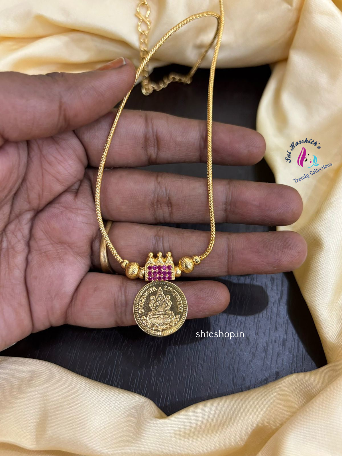 Gold Plated Kerala Style Kasu / Coin Short Necklace - SHTC1246 - Sai Harshith's Trendy Collections