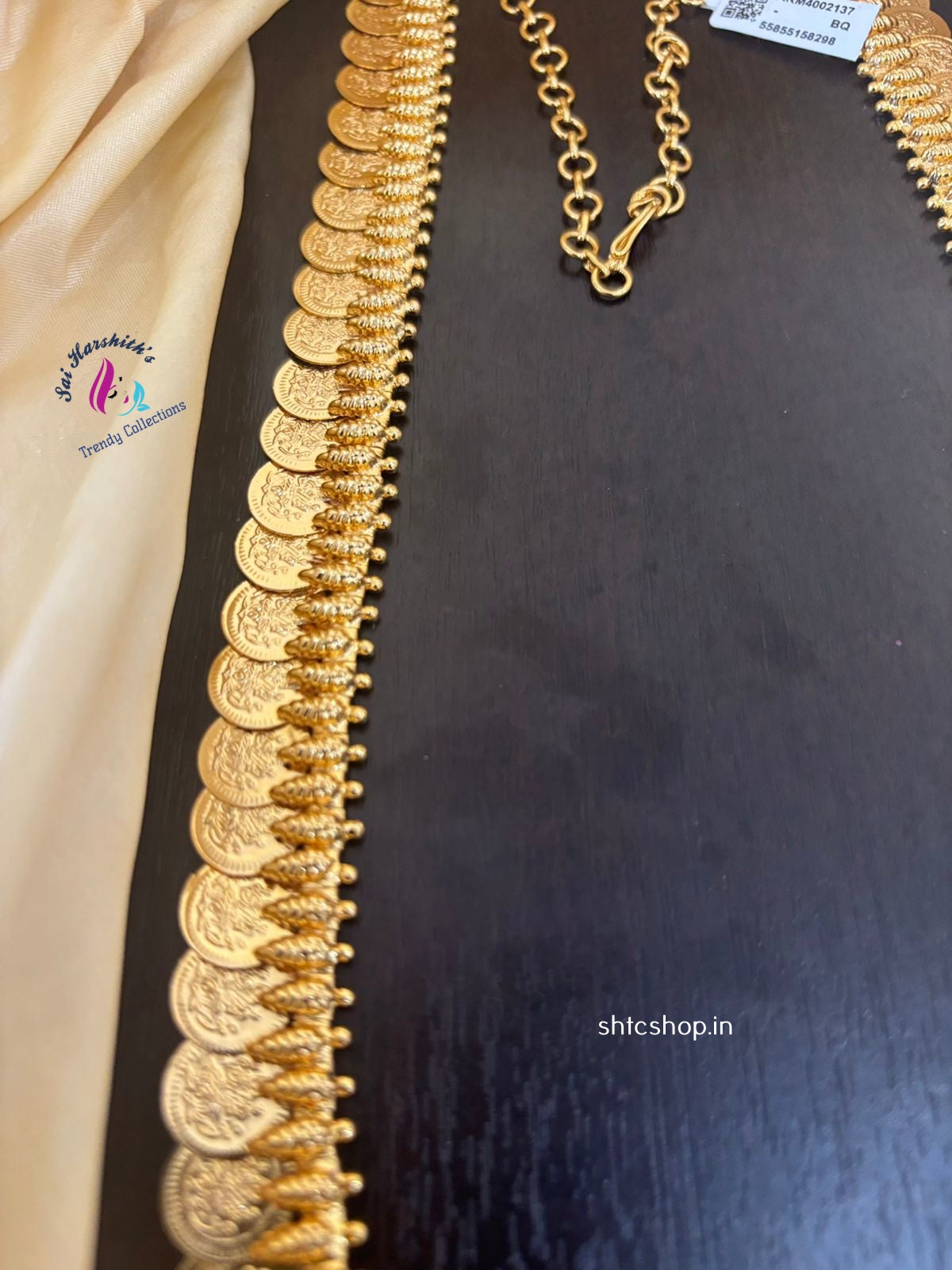 1 gm Gold Polished Long Kasu Malai - SHTC1343