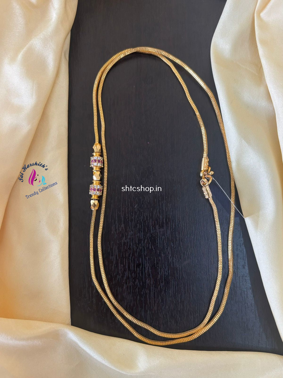 1 Gm Gold Polished 30 inches Mugappu Chain - SHTC1358