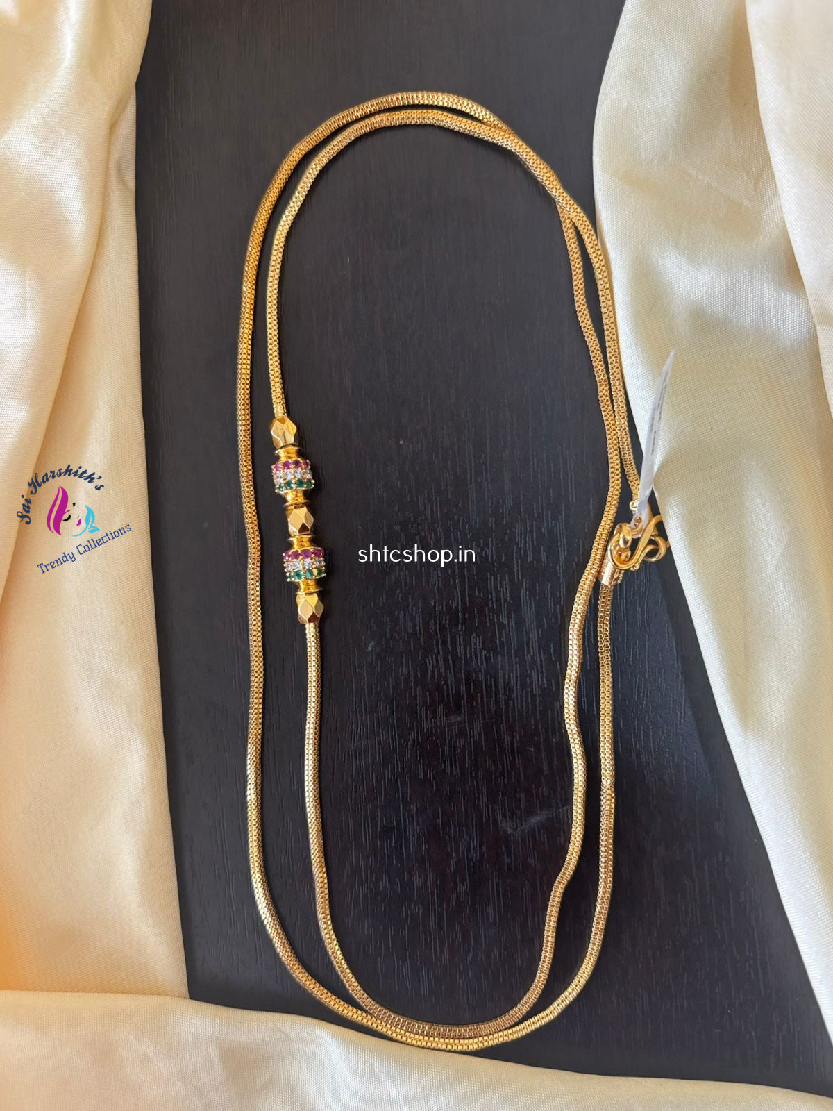 1 Gm Gold Polished 30 inches Mugappu Chain - SHTC1358