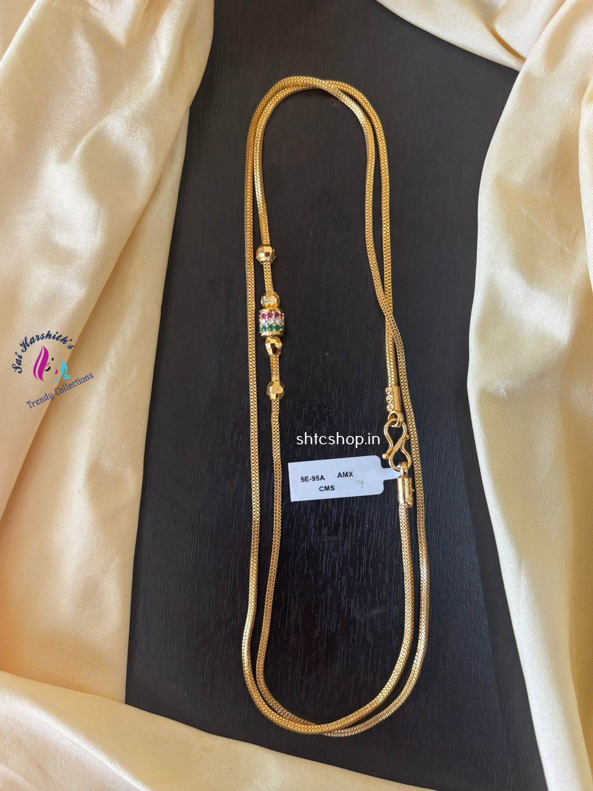 1 Gm Gold Polished 30 inches Mugappu Chain - SHTC1359