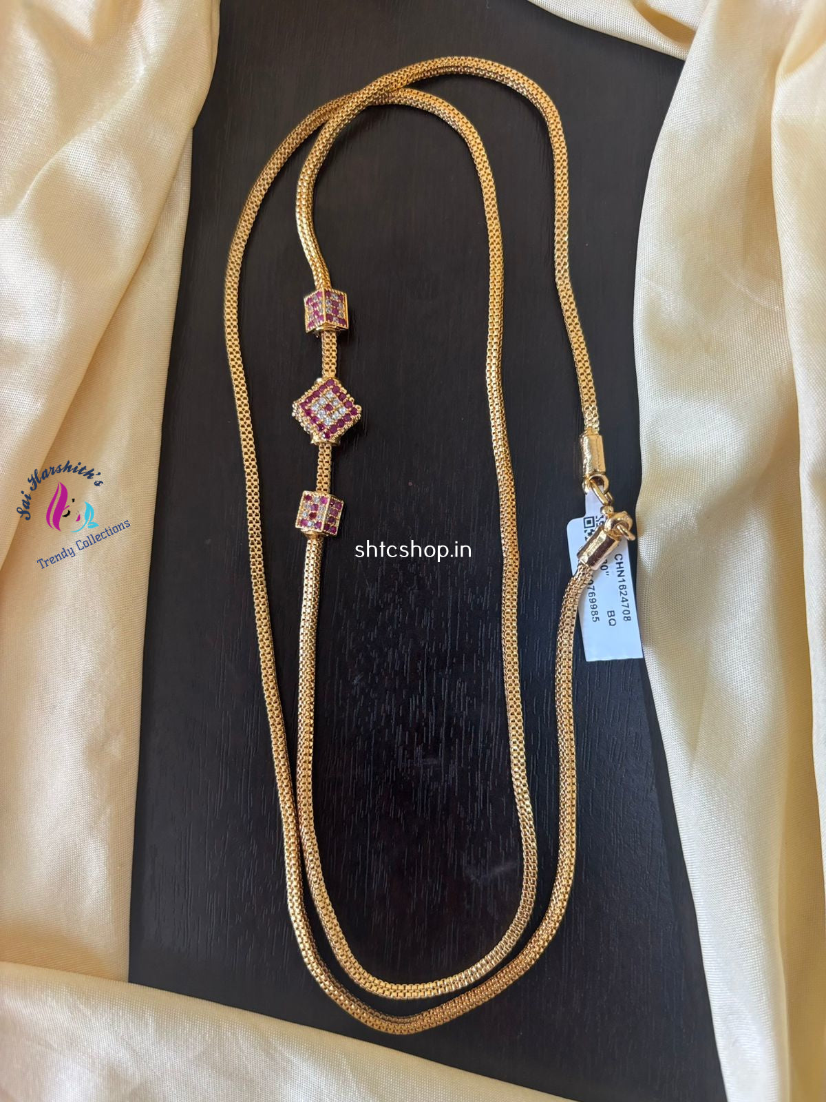 1 Gm Gold Polished 30 inches Mugappu Chain - SHTC1362