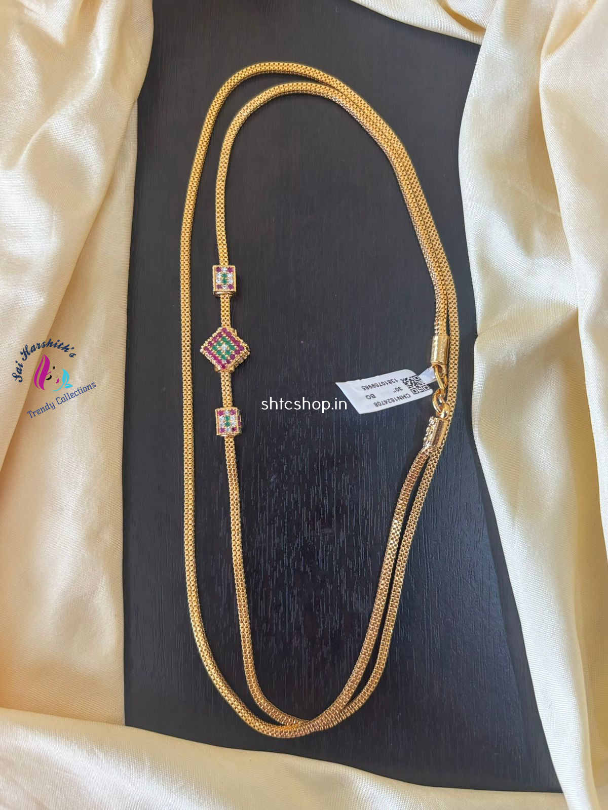 1 Gm Gold Polished 30 inches Mugappu Chain - SHTC1362