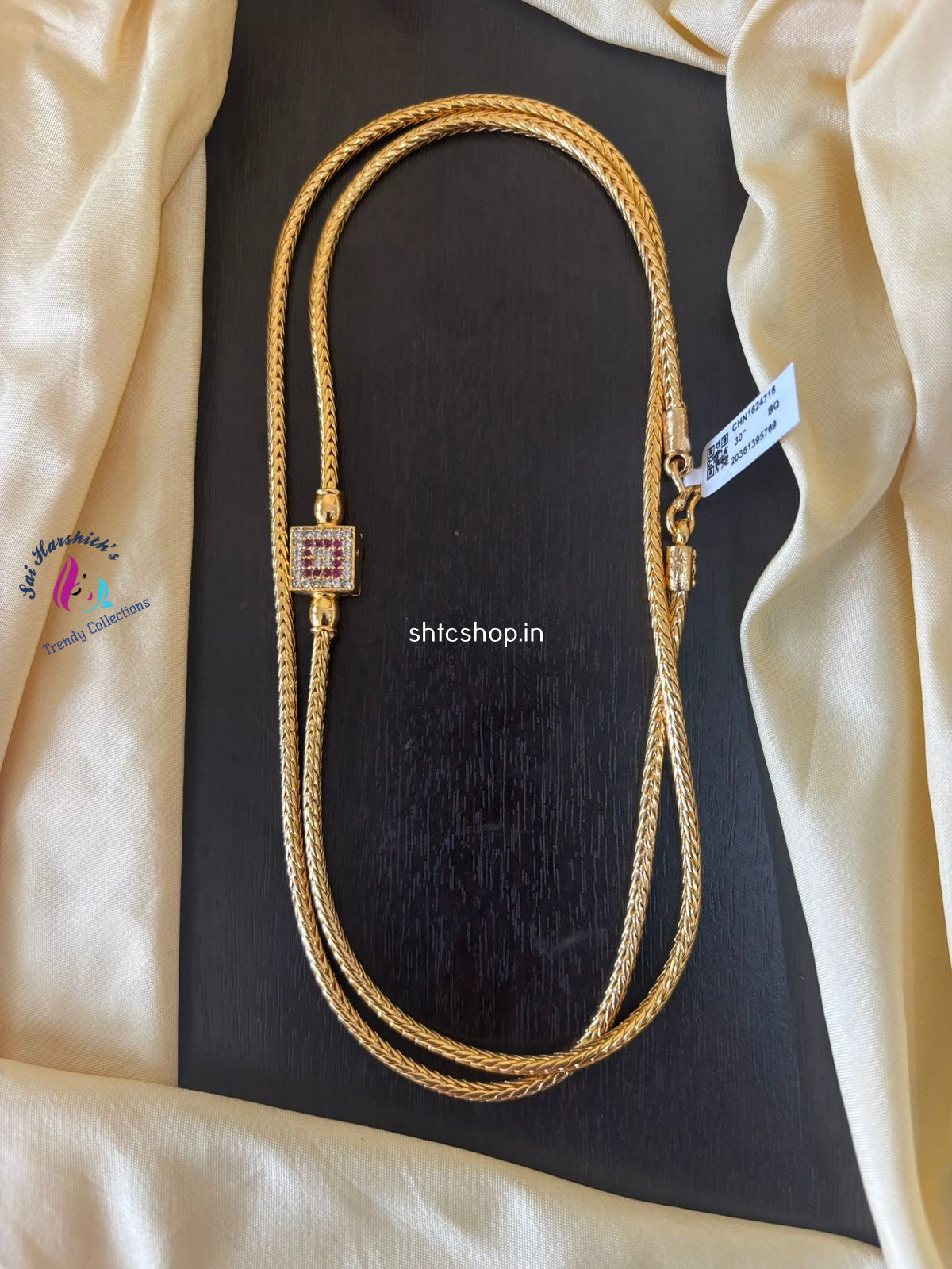 1 Gm Gold Polished 30 inches Mugappu Chain - SHTC1363