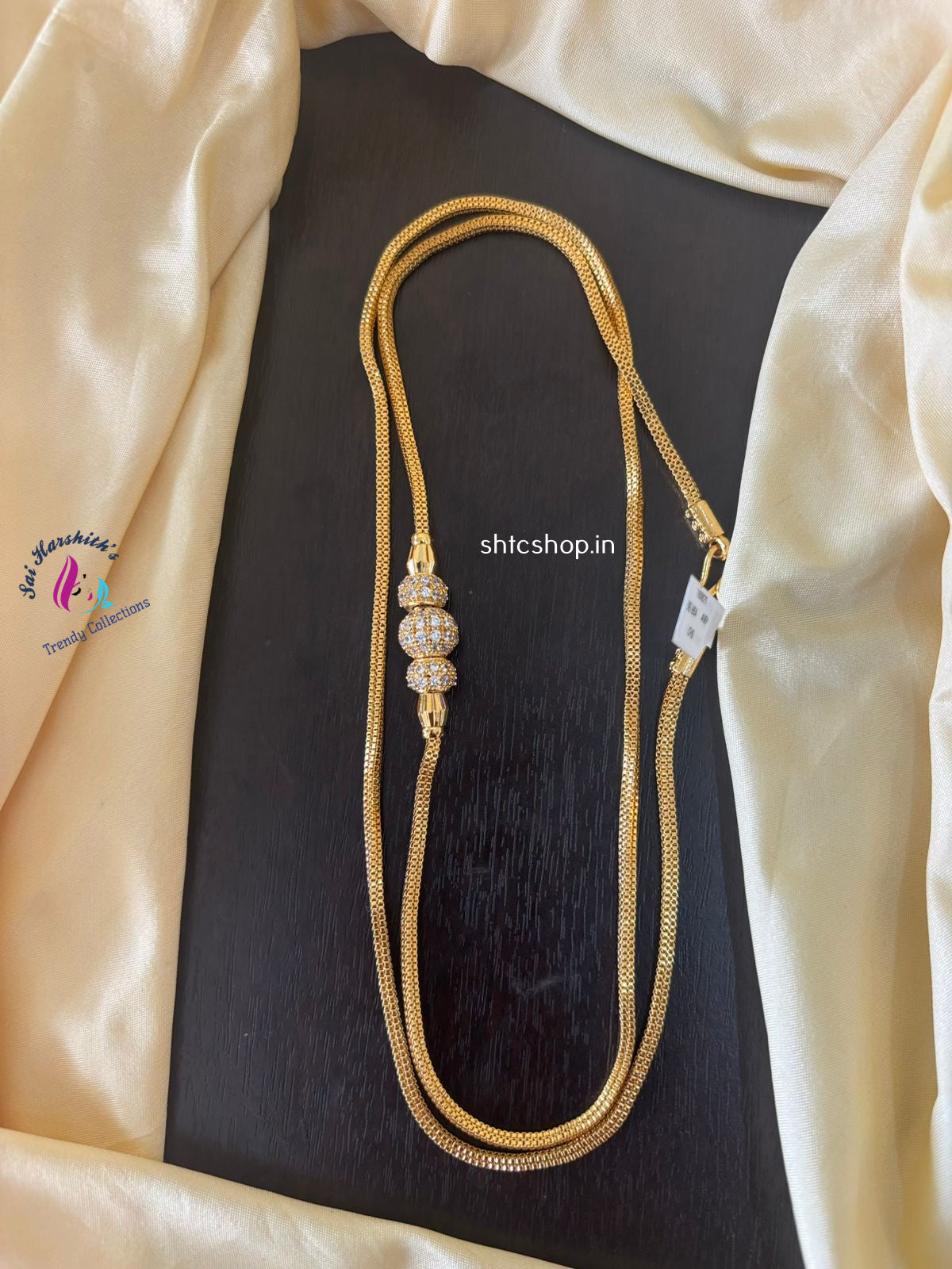 1 Gm Gold Polished 30 inches Mugappu Chain - SHTC1364