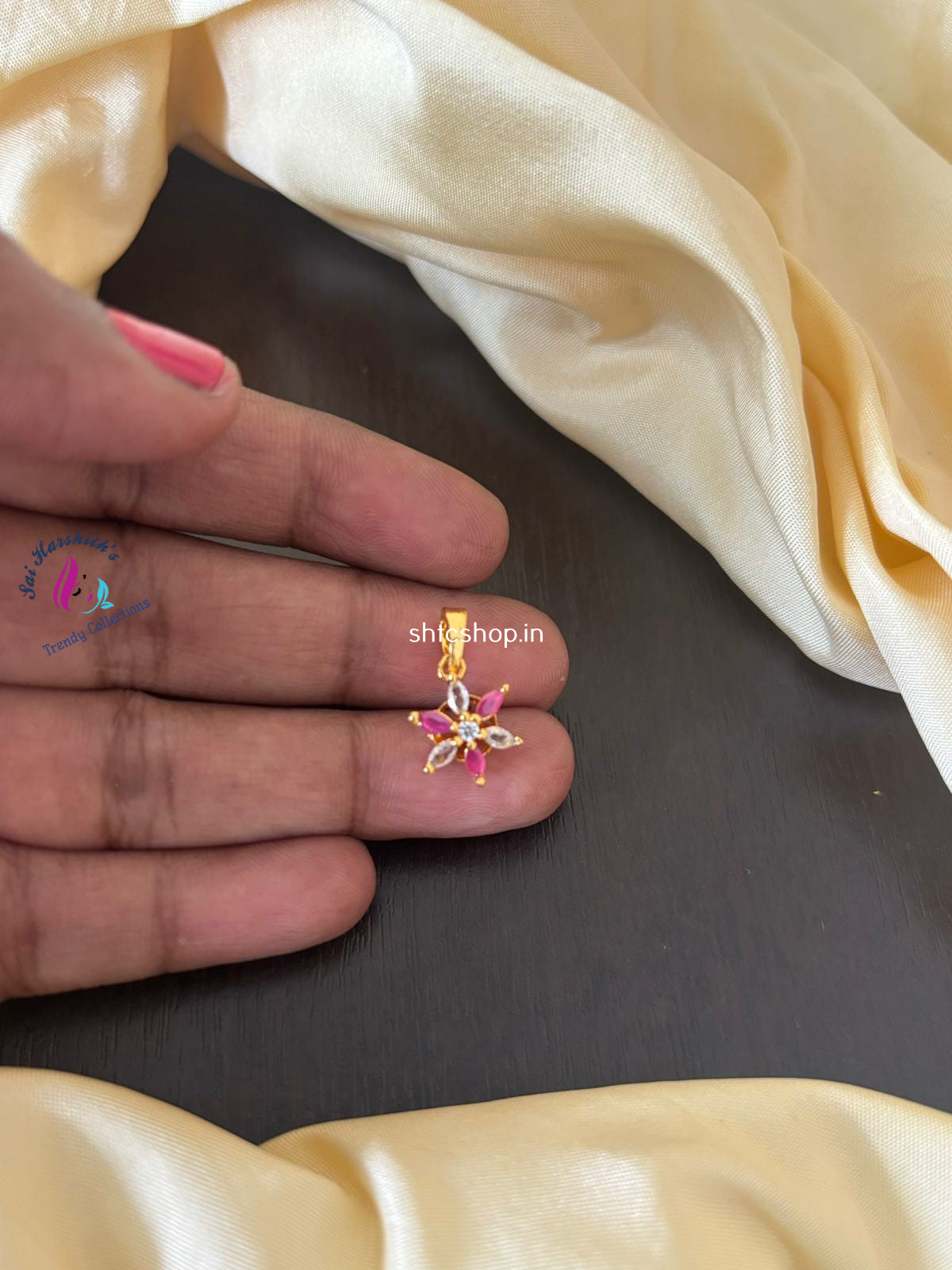 1 gm Gold Polished AD Pendants - SHTC1380 - Sai Harshith's Trendy Collections