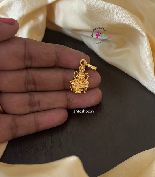 1 gm Gold Polished Aishwarya Lakshmi Pendant - SHTC1381 - Sai Harshith's Trendy Collections