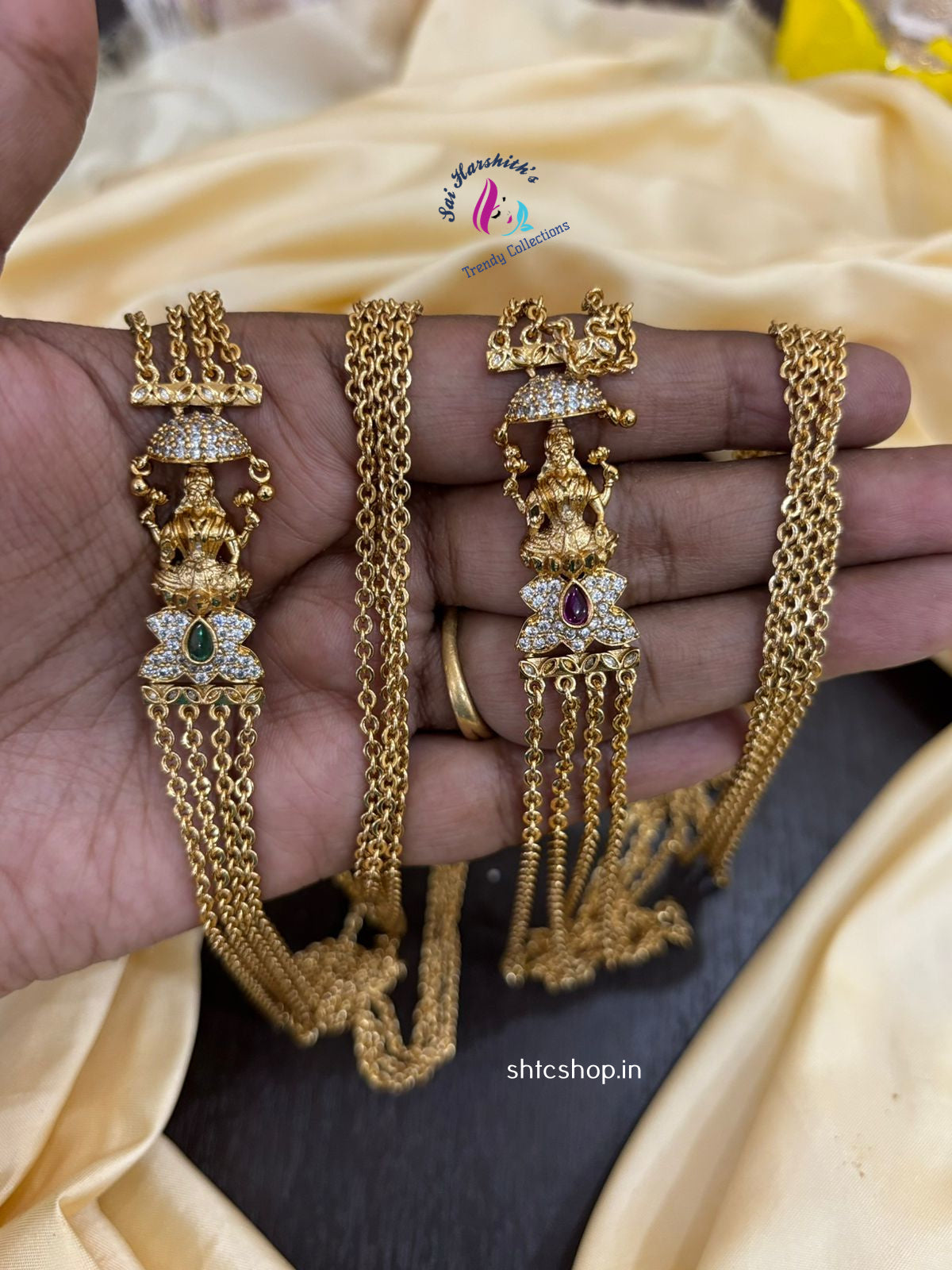 30 Inches 4 Layer Matte Finish Mugappu Chain - SHTC1421