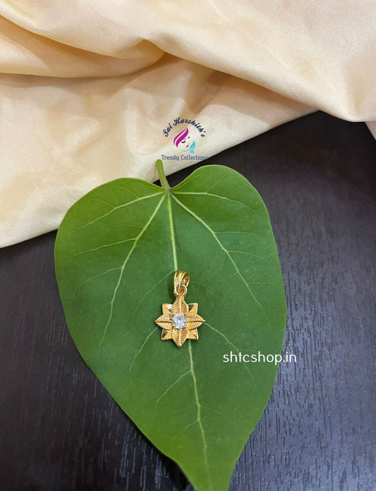 1 Gm Gold Polished Ad Stone Pendant - SHTC1448 - Sai Harshith's Trendy Collections
