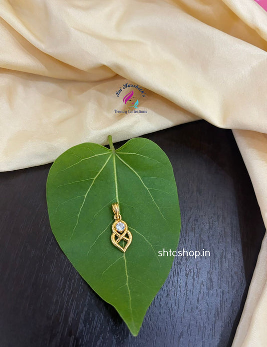 1 Gm Gold Polished Ad Stone Pendant - SHTC1449 - Sai Harshith's Trendy Collections