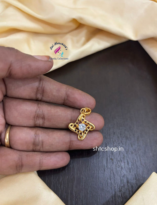 1 Gm Gold Polished Ad Stone Pendant - SHTC1452 - Sai Harshith's Trendy Collections