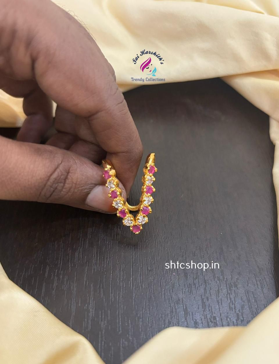 Impon Vangi Rings (White & Pink) - SHTC1464 - Sai Harshith's Trendy Collections