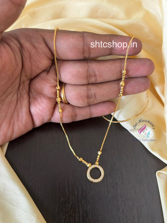 Cute Trendy 1 gm 18 Inches Chain with AD Stones - SHTC1476 - Sai Harshith's Trendy Collections