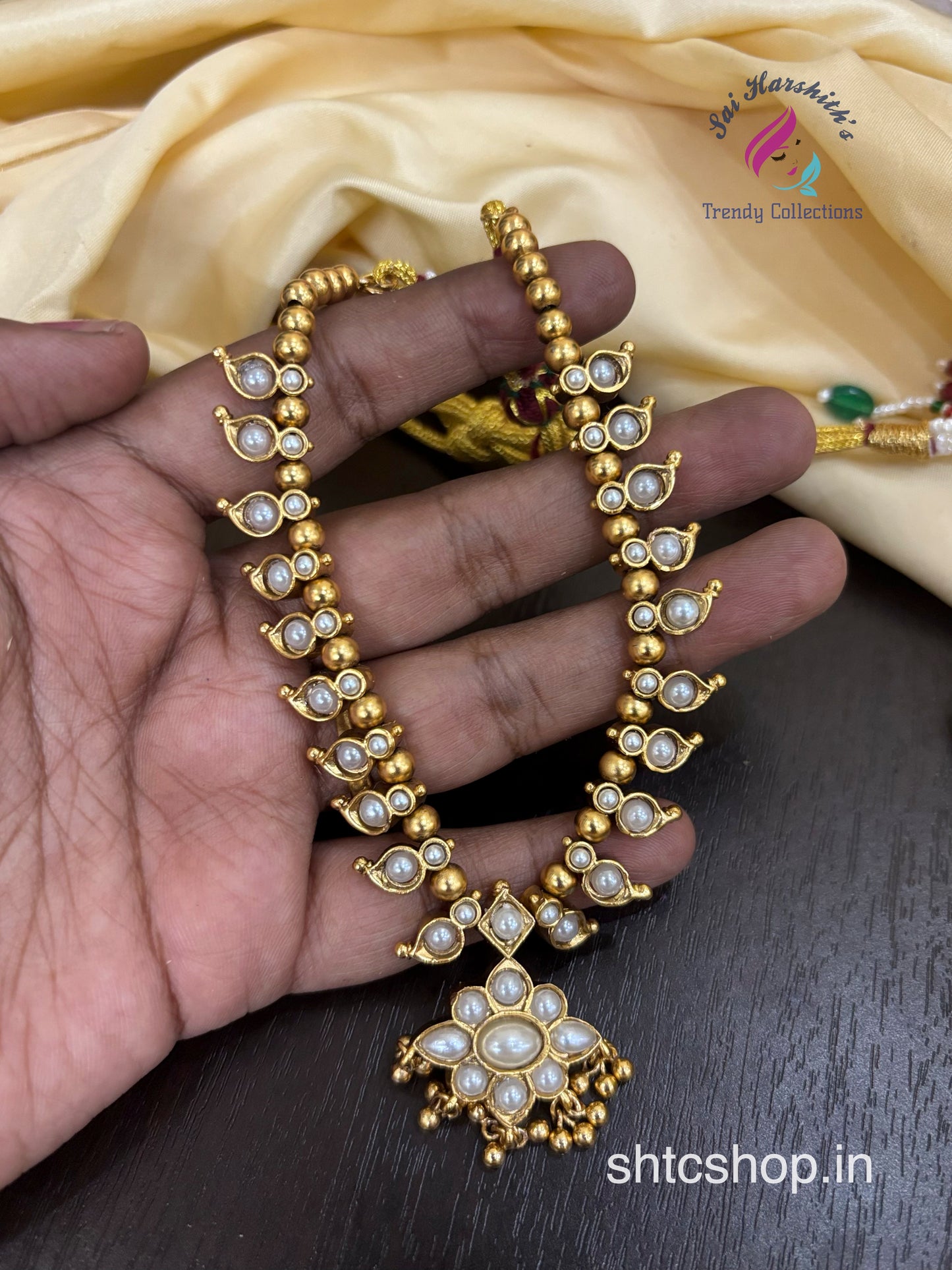2 in 1 Coral with Pearl Jewellery set with Earrings - SHTC1480