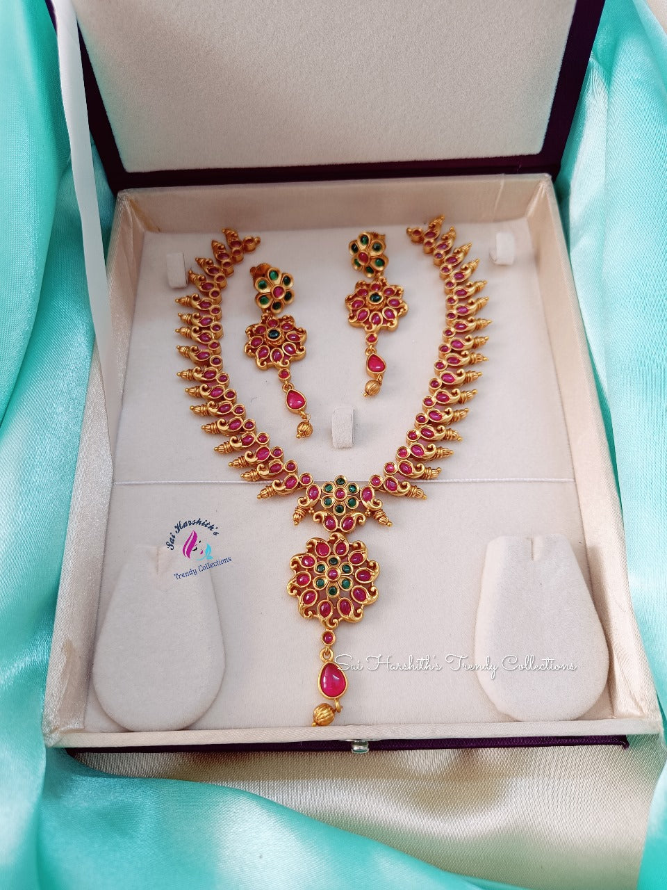 Eternal Radiance Kempu Necklace - SHTC149 - Sai Harshith's Trendy Collections