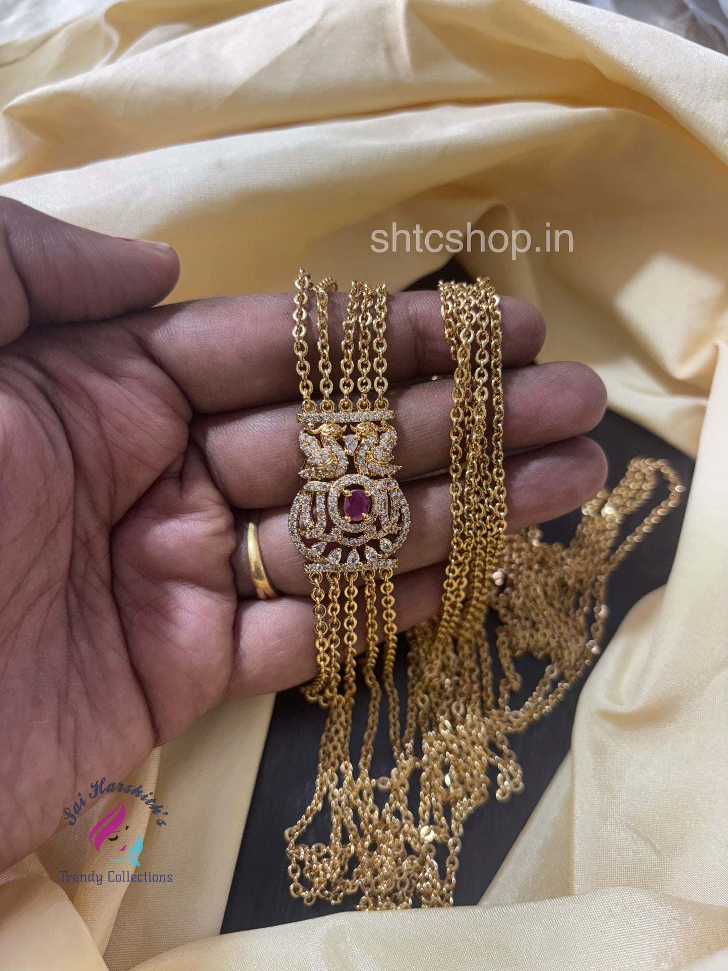 30 inches 5 Layer Matte Finish Mugappu Chain - SHTC1566