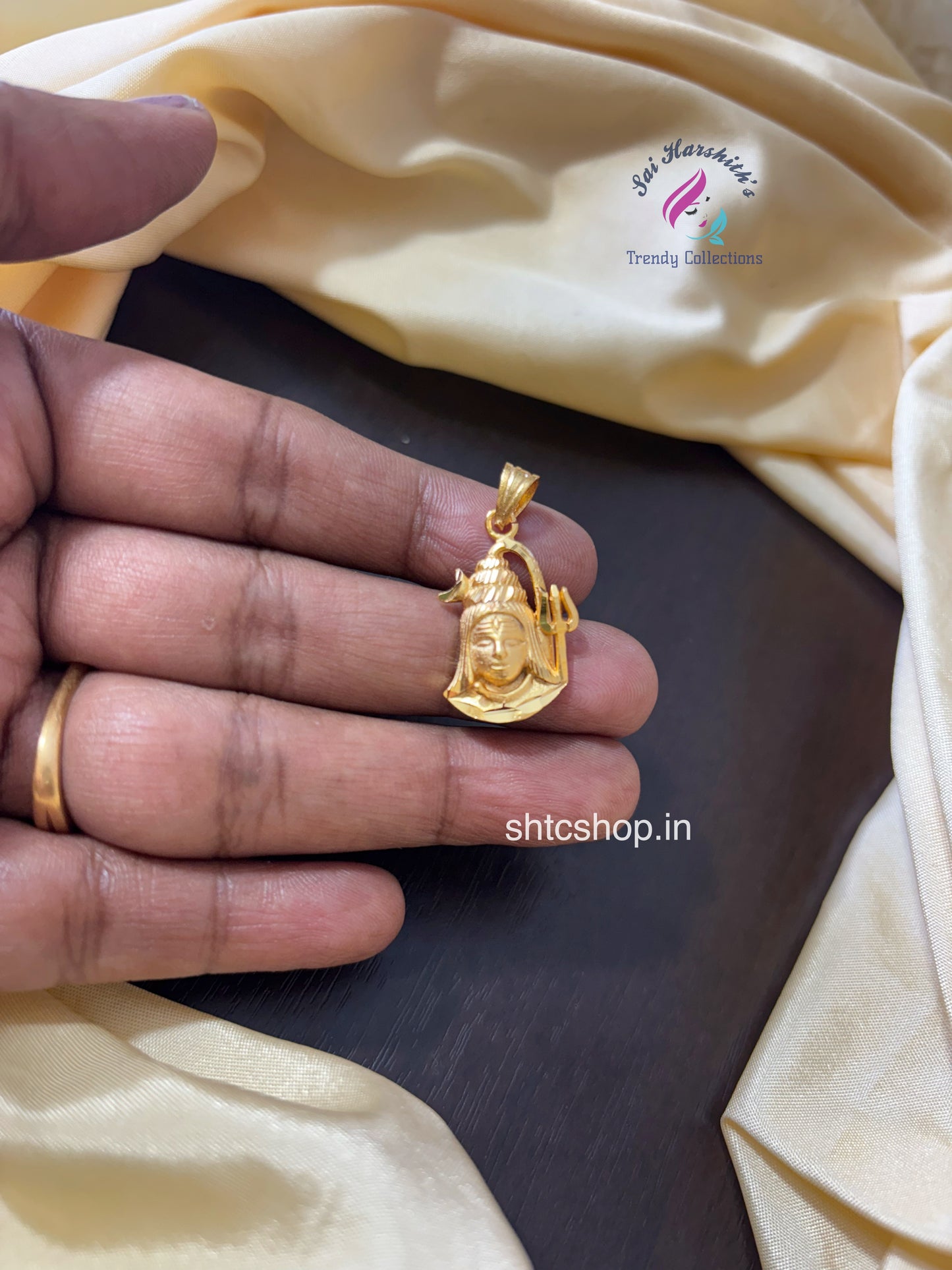 1 gm Gold Polished God Shiva Pendant - SHTC1586