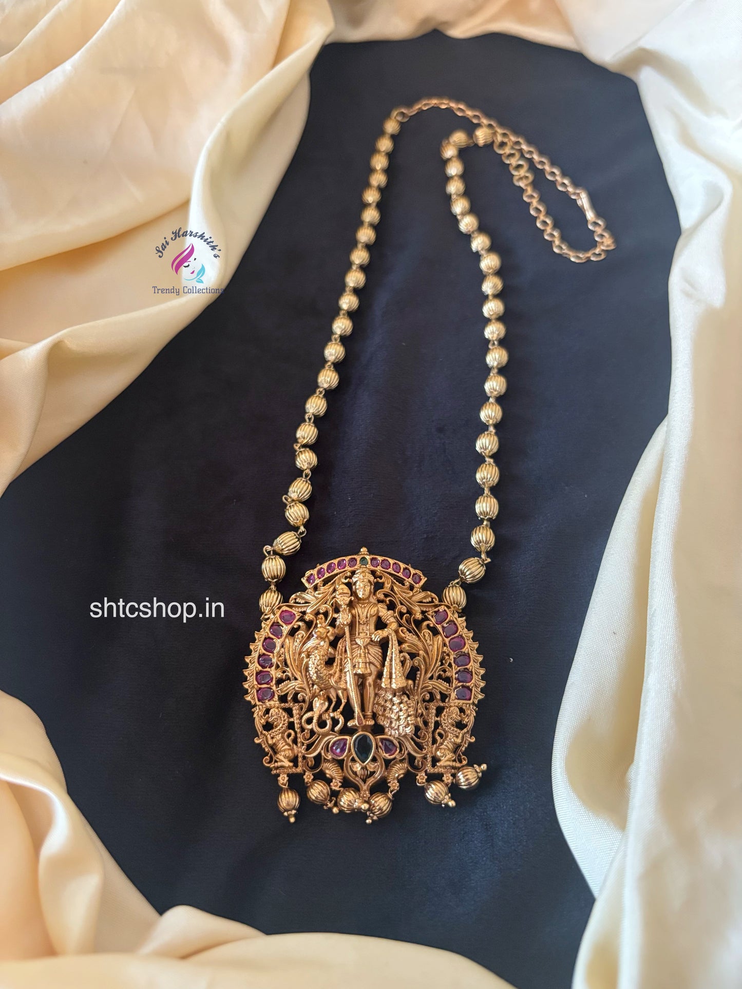 Matte Finish God Murugar / Karthikeya Pendant with Ball Chain - SHTC1663