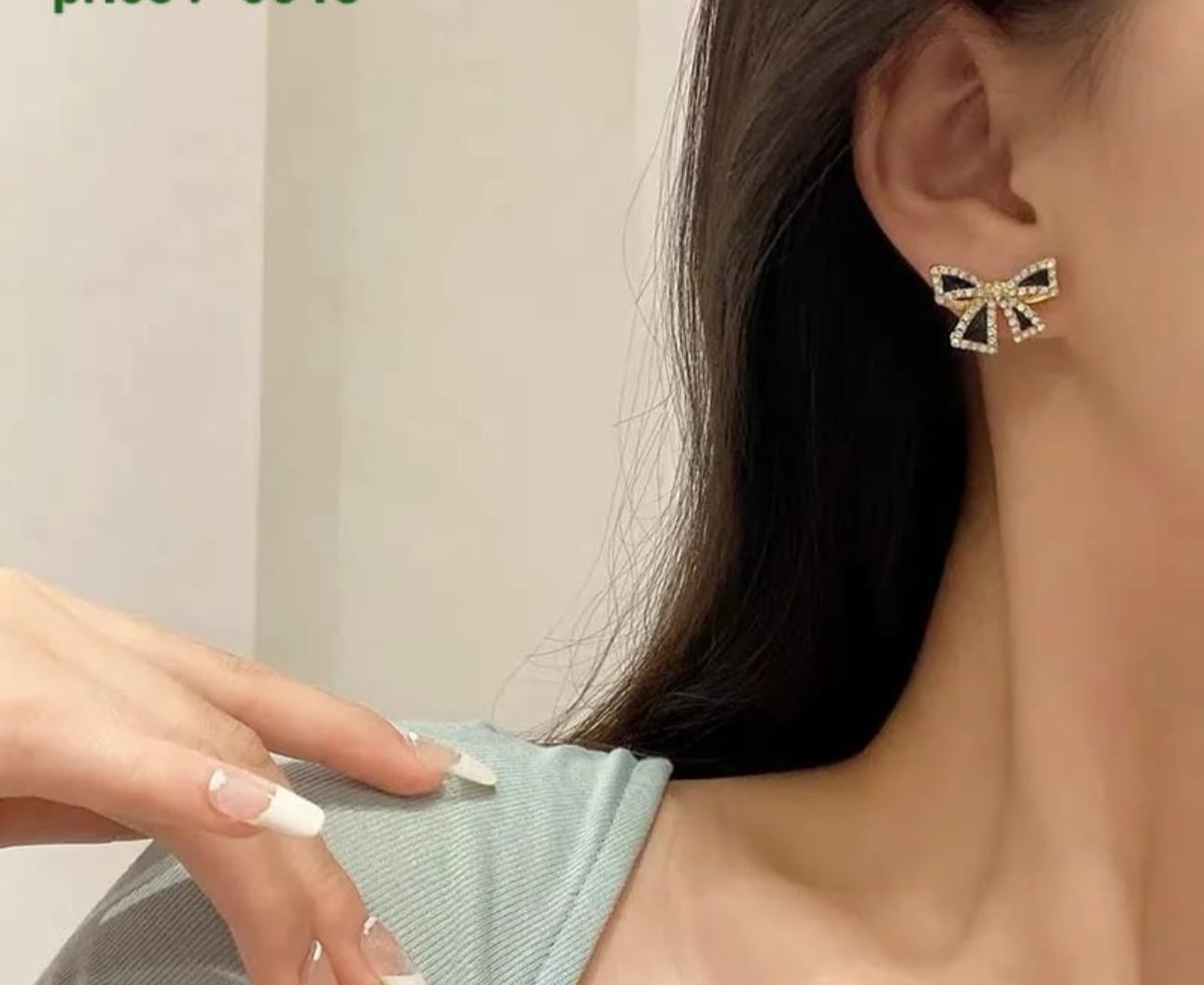Rhinestone Bow earrings - KE166