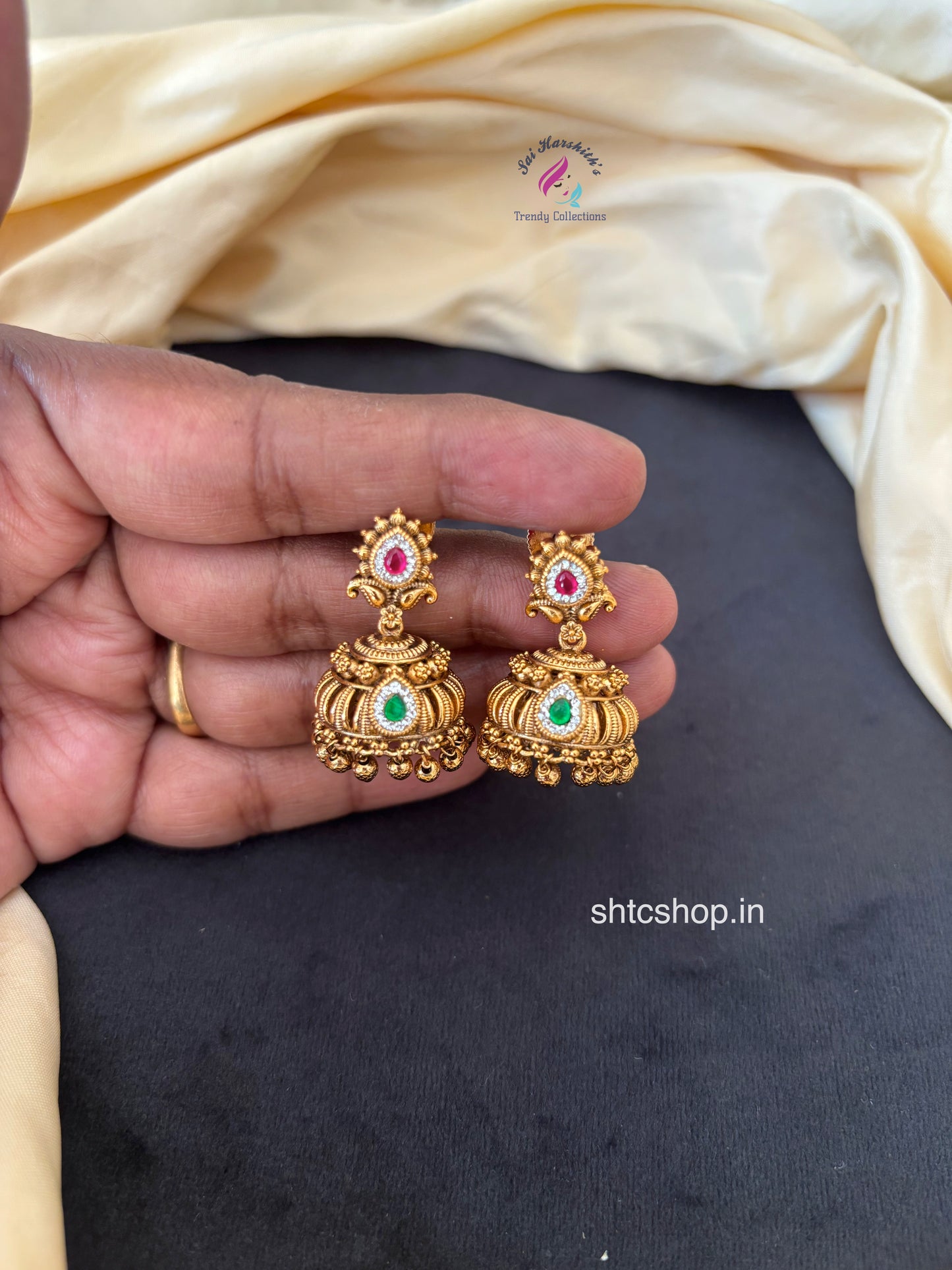 Matte Finish Cute Jumkas with Kumpu and Ad Stones (Multicolor)- SHTC1691