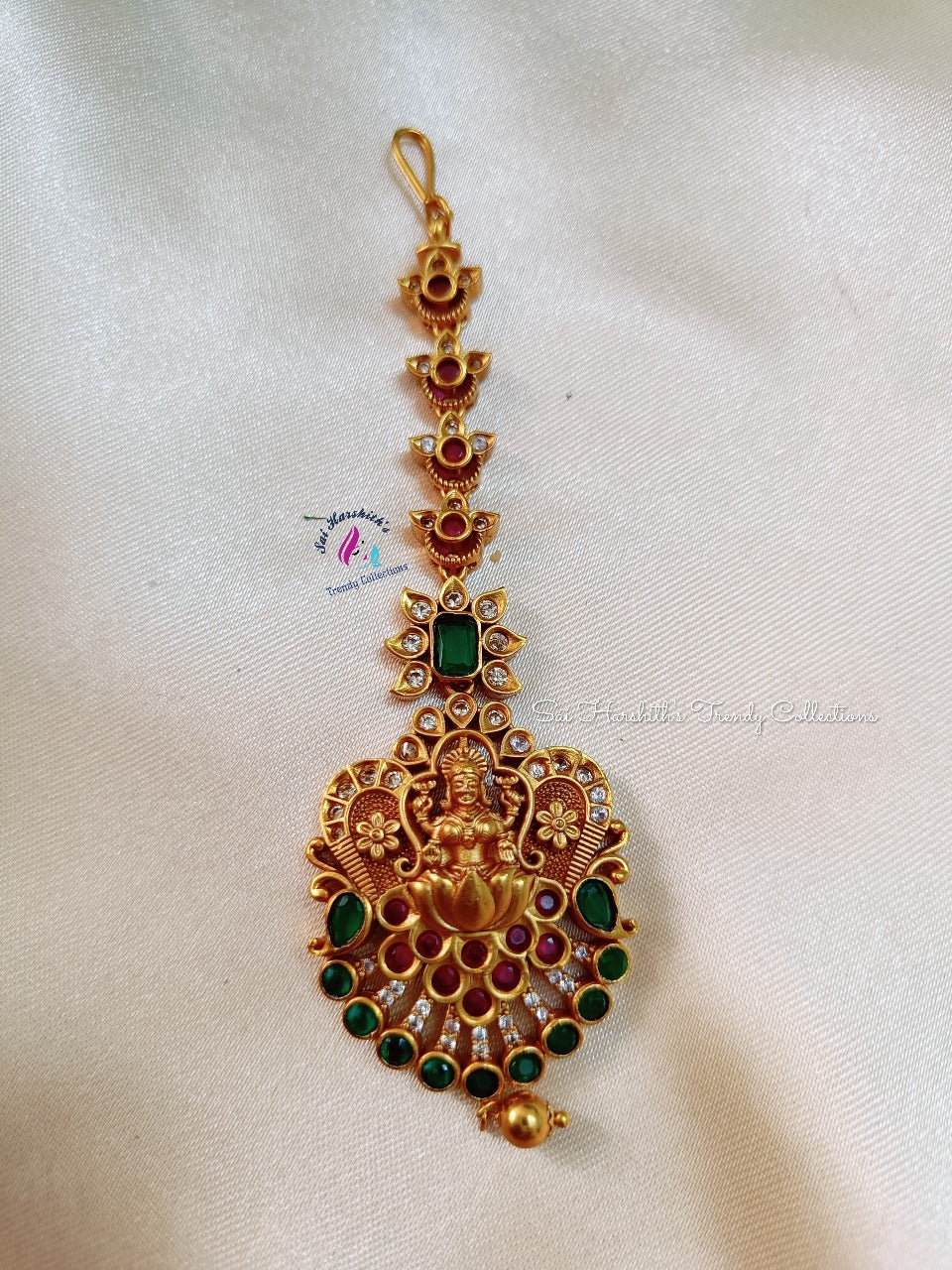 Golden Radiance Matte Finish Maang Tikka - SHTC170 - Sai Harshith's Trendy Collections