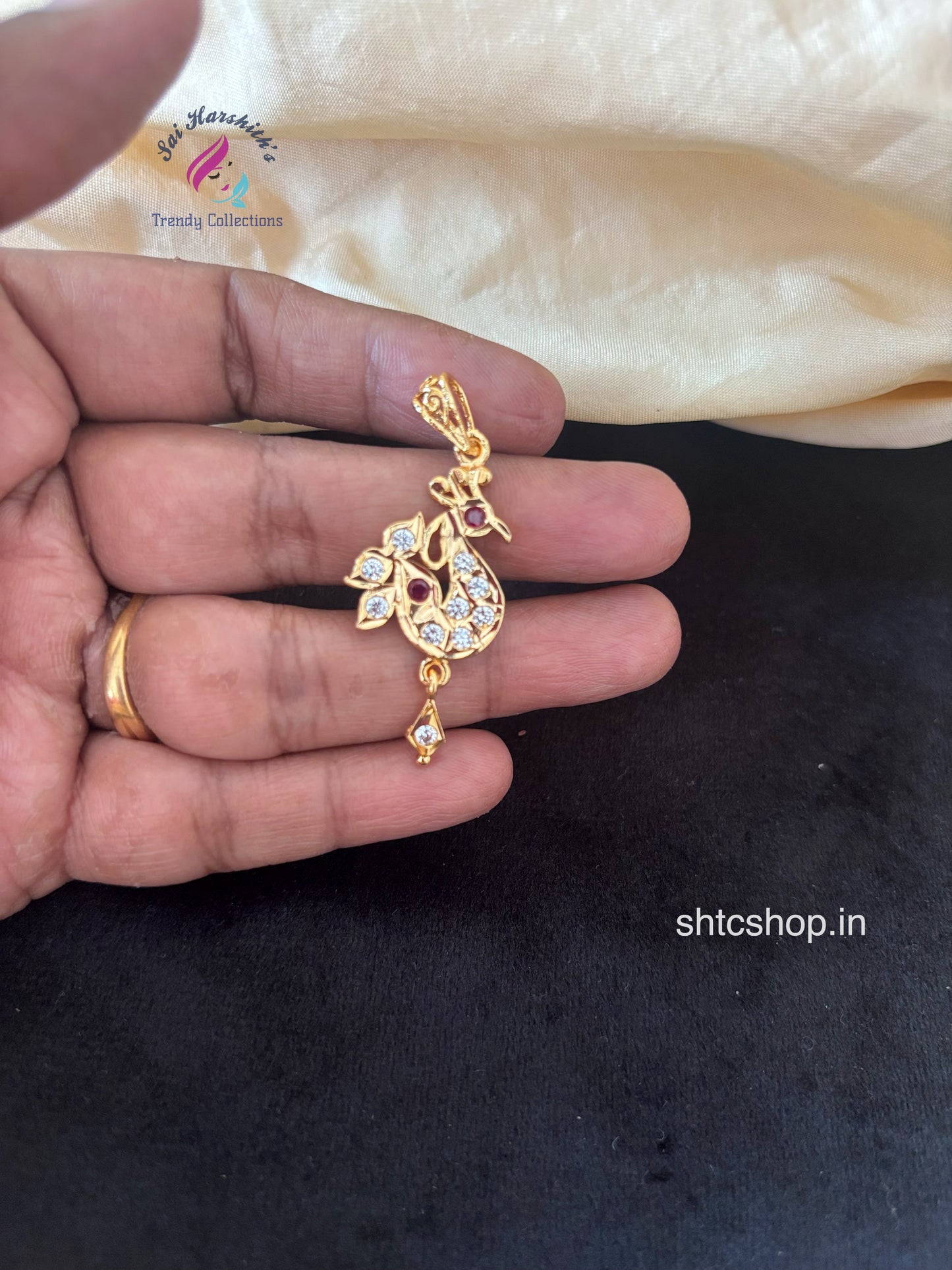 Impon AD Stone Peacock Pendant - SHTC1764