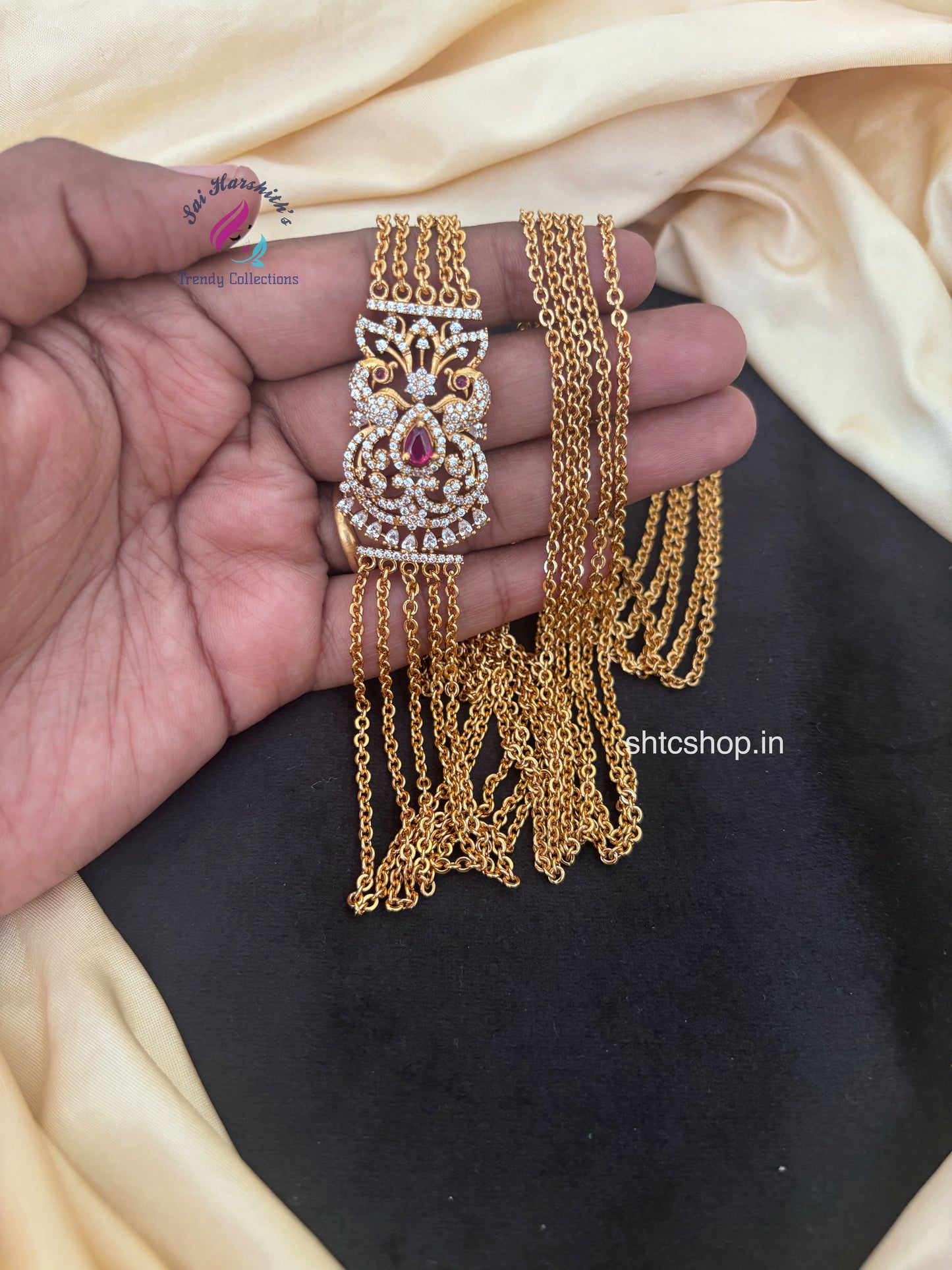 30 inches 5 Layer Matte Finish Mugappu Chain - SHTC1787